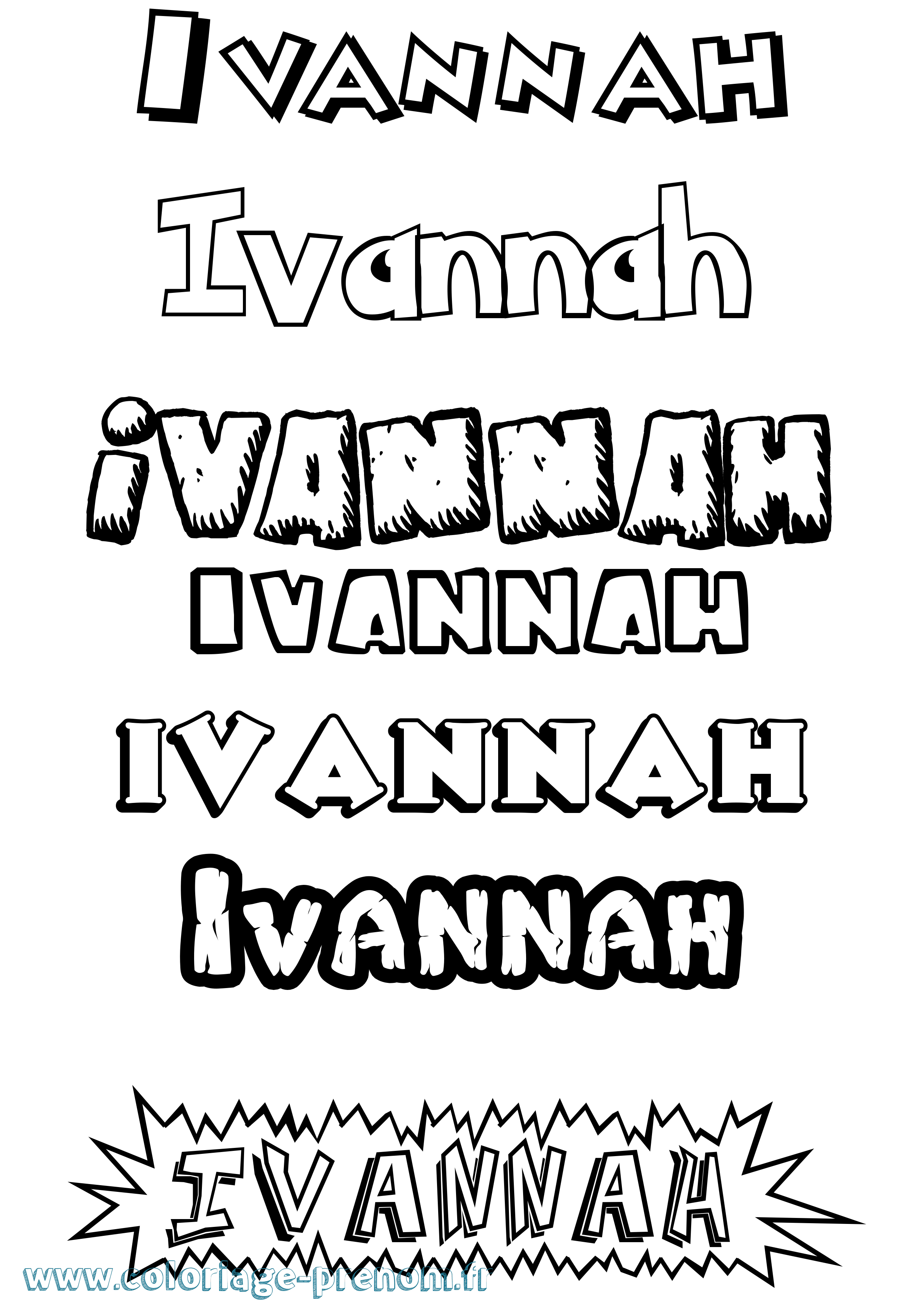 Coloriage prénom Ivannah Dessin Animé