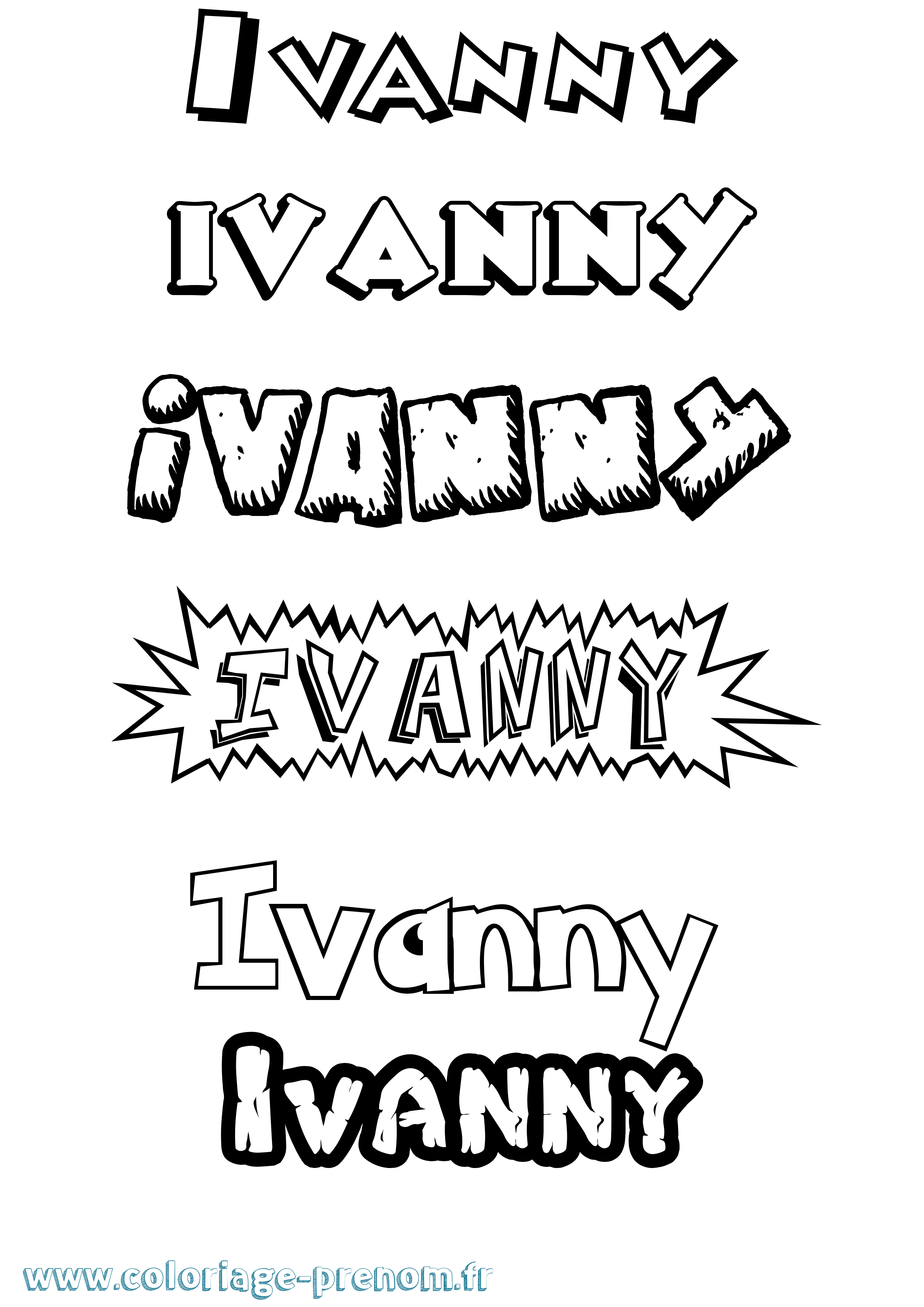 Coloriage prénom Ivanny Dessin Animé