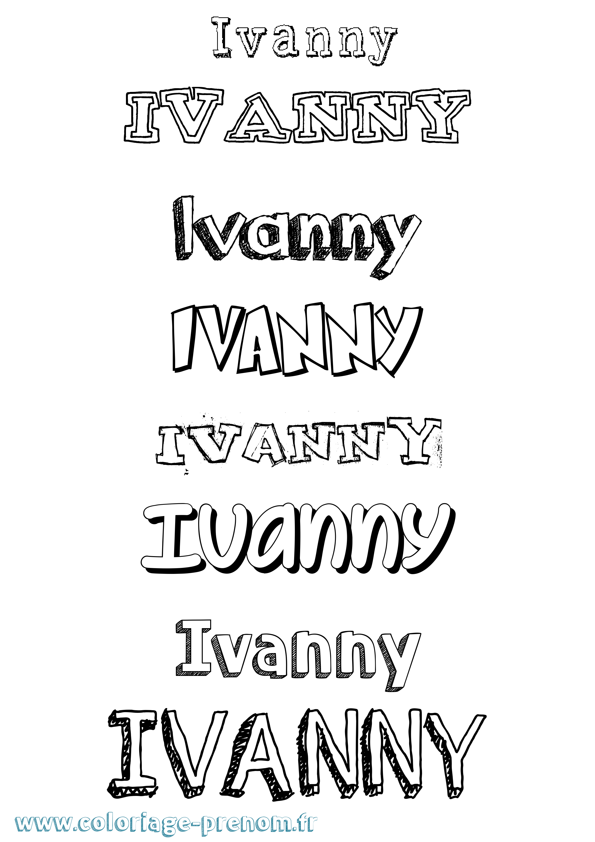 Coloriage prénom Ivanny Dessiné