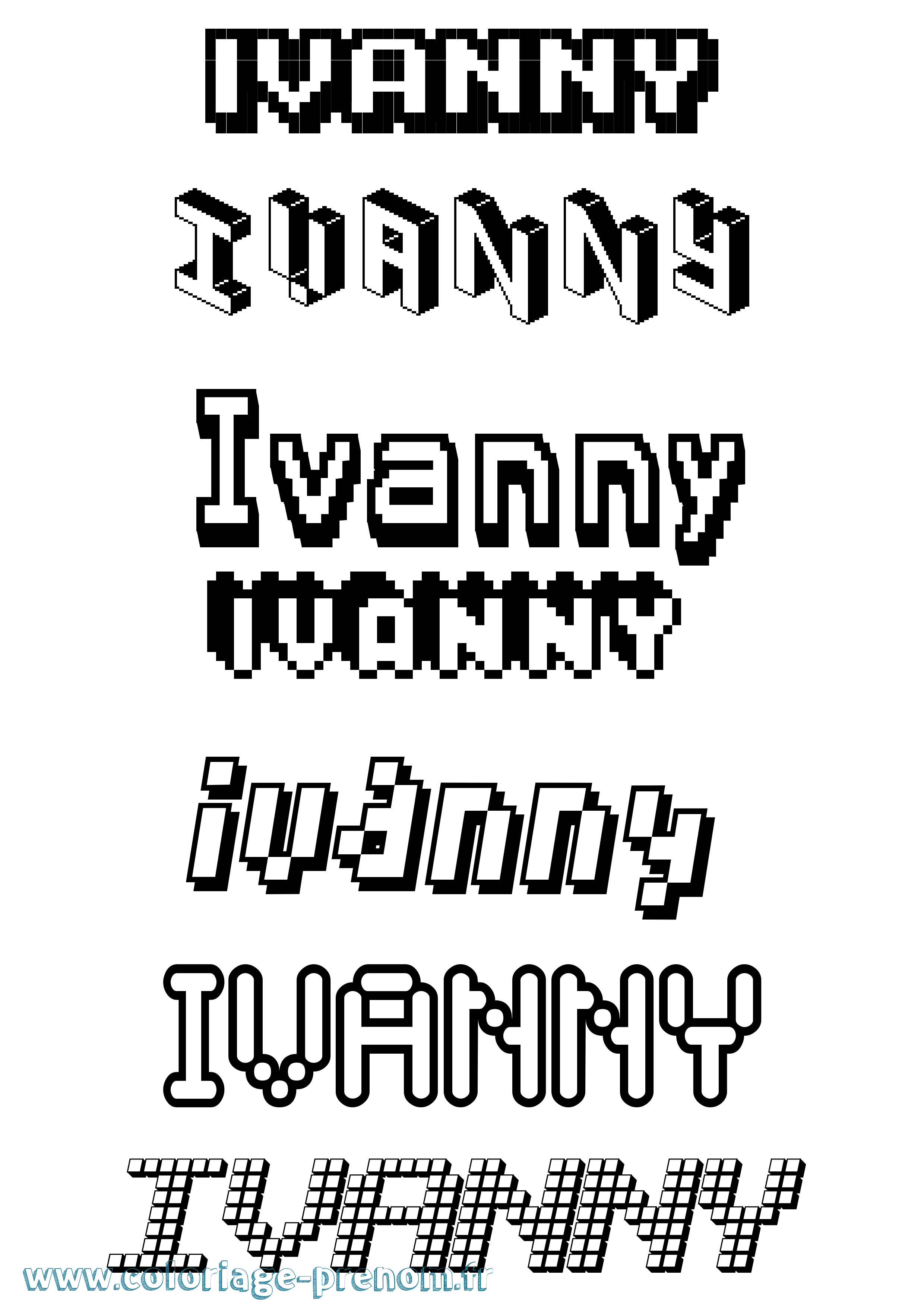 Coloriage prénom Ivanny Pixel