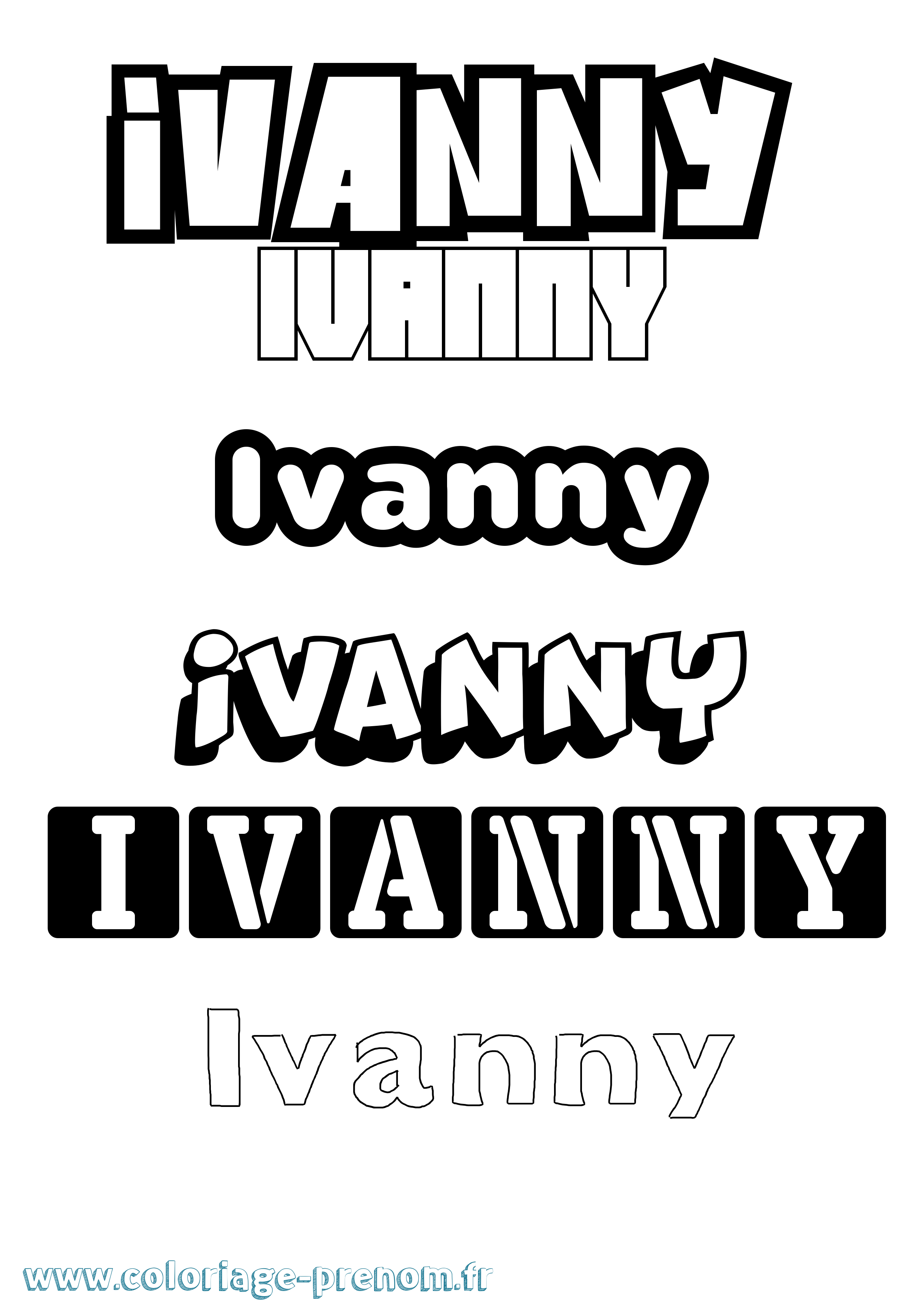 Coloriage prénom Ivanny Simple