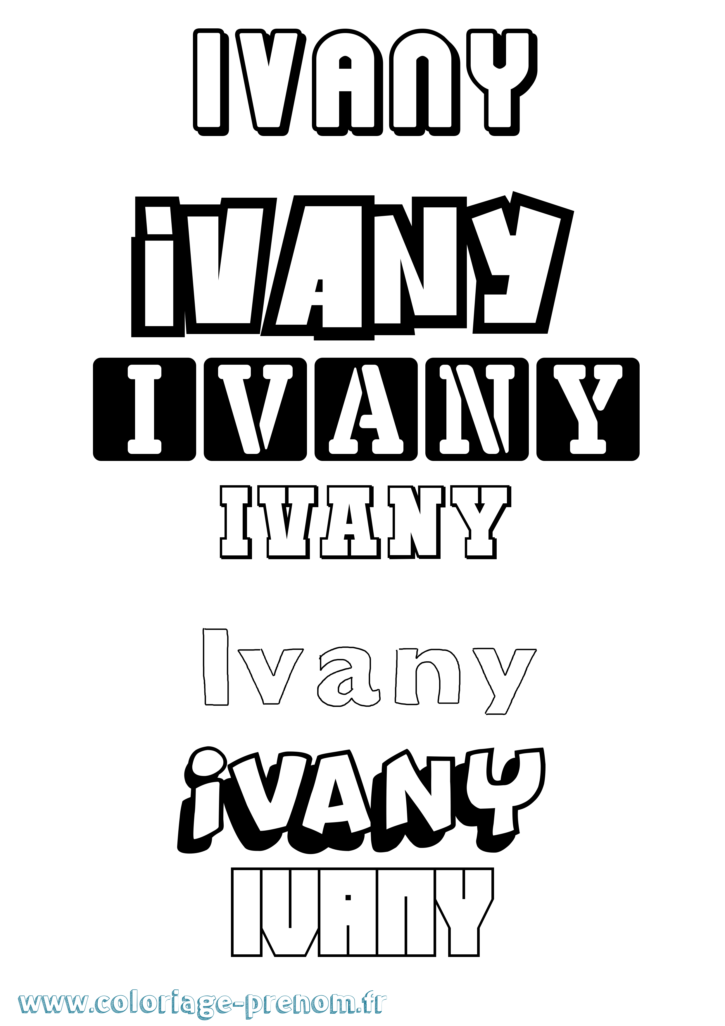 Coloriage prénom Ivany Simple