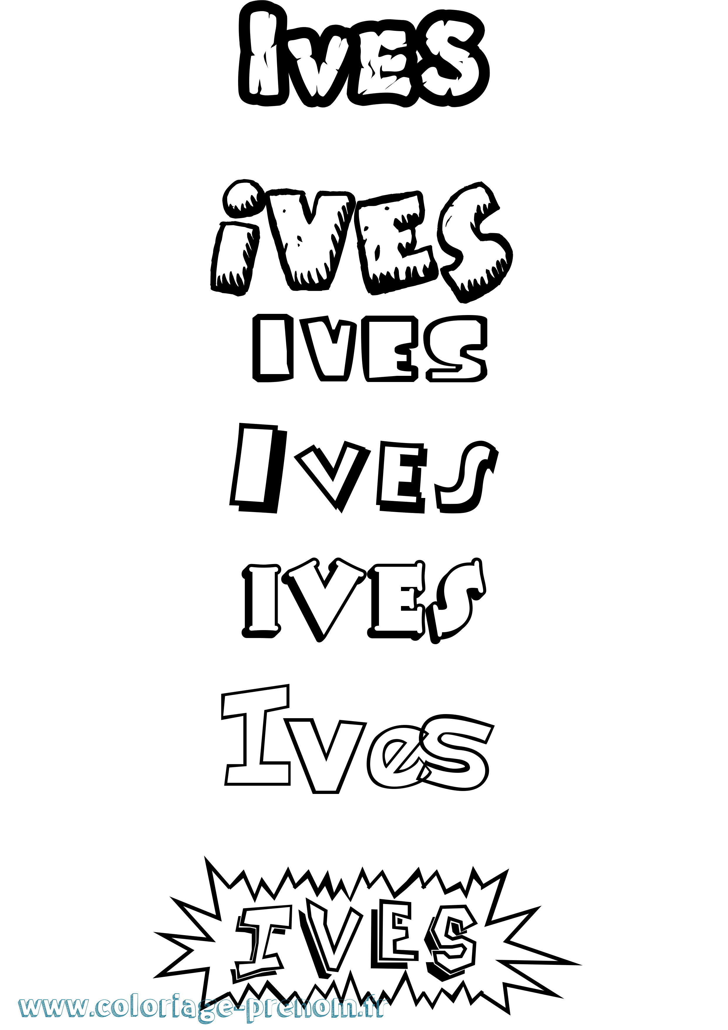 Coloriage prénom Ives Dessin Animé
