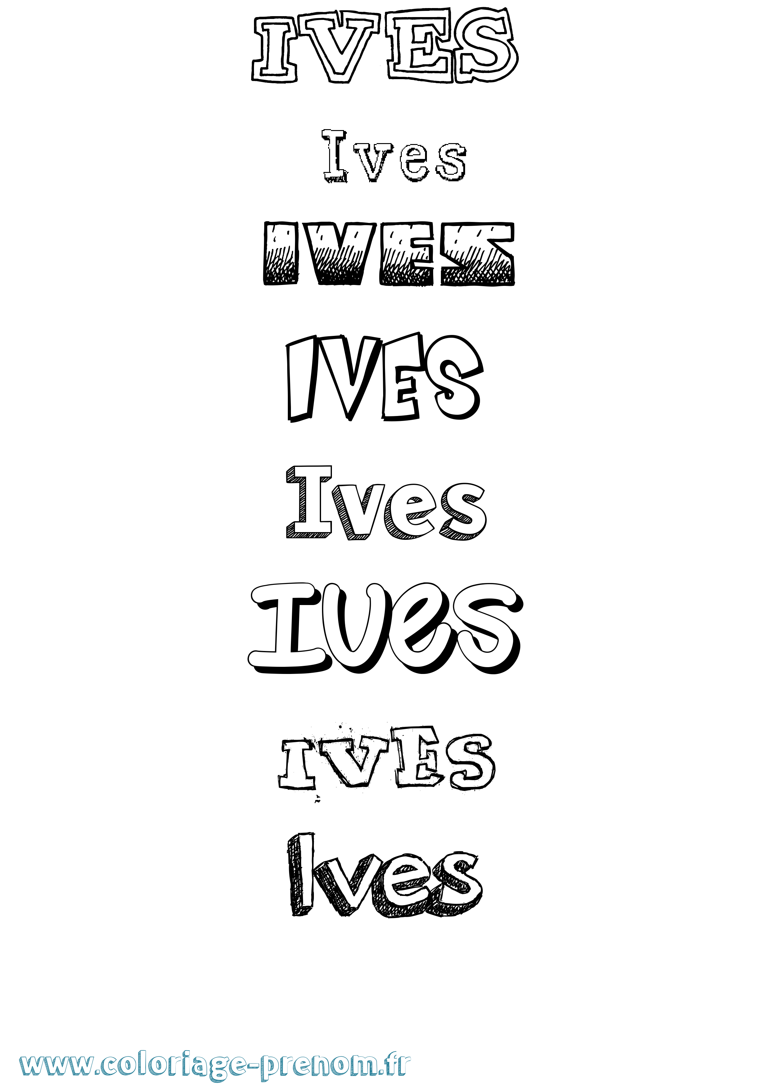 Coloriage prénom Ives Dessiné