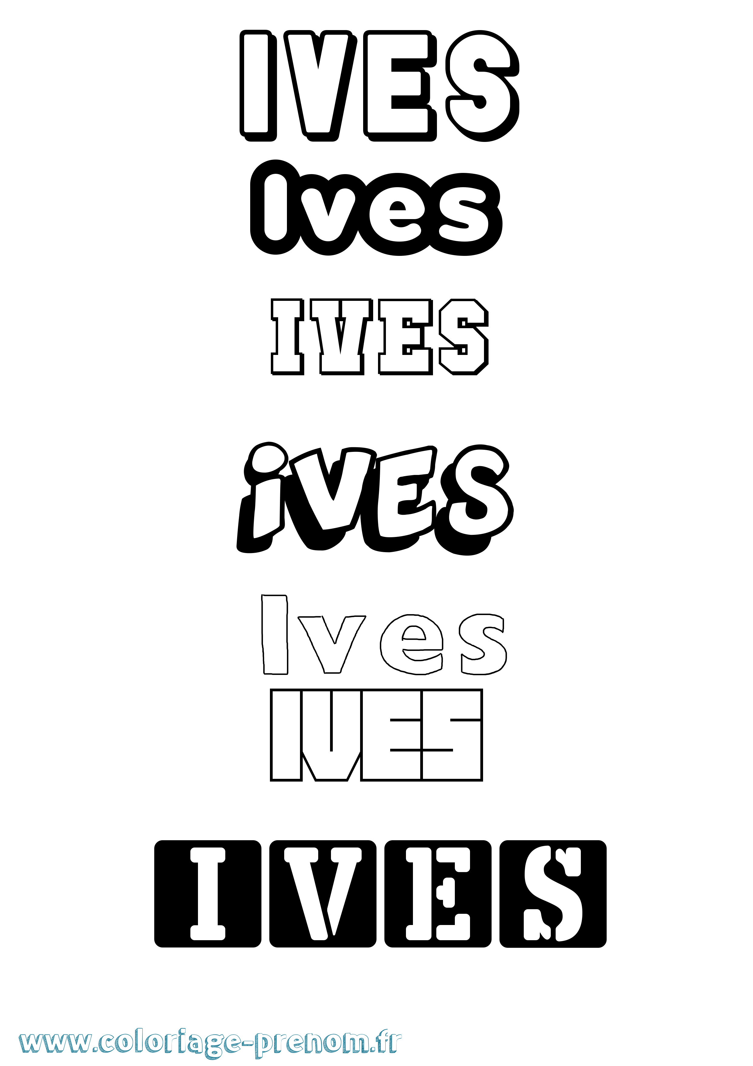 Coloriage prénom Ives Simple