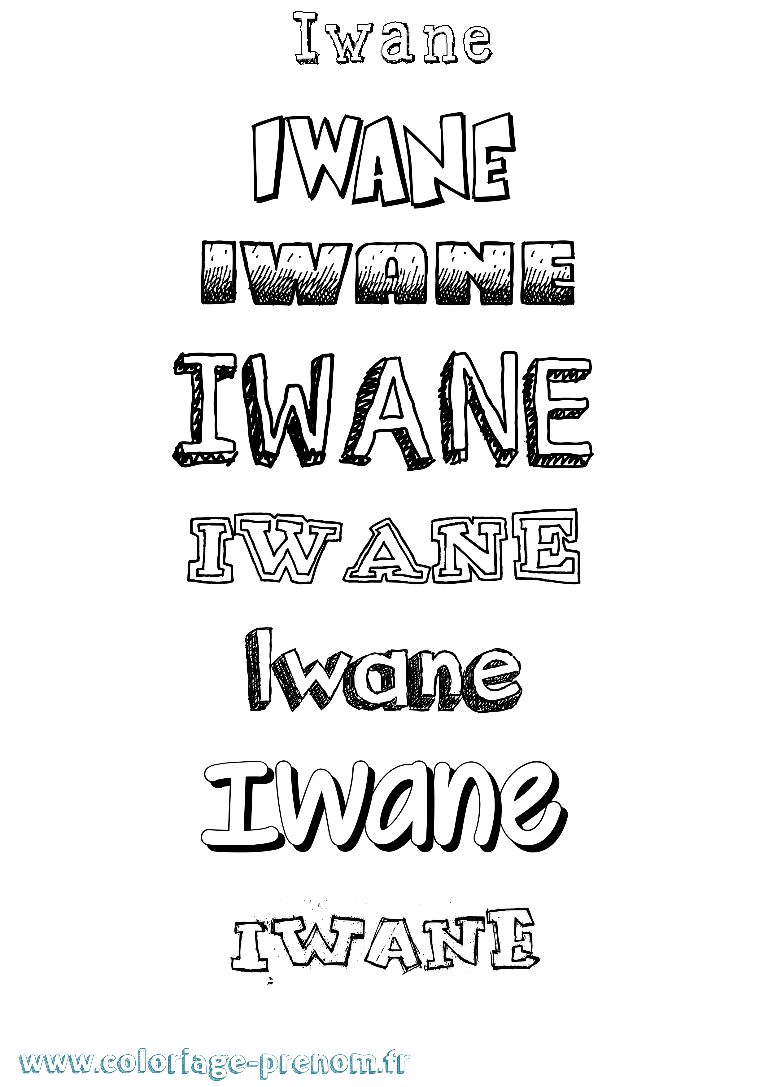 Coloriage prénom Iwane Dessiné