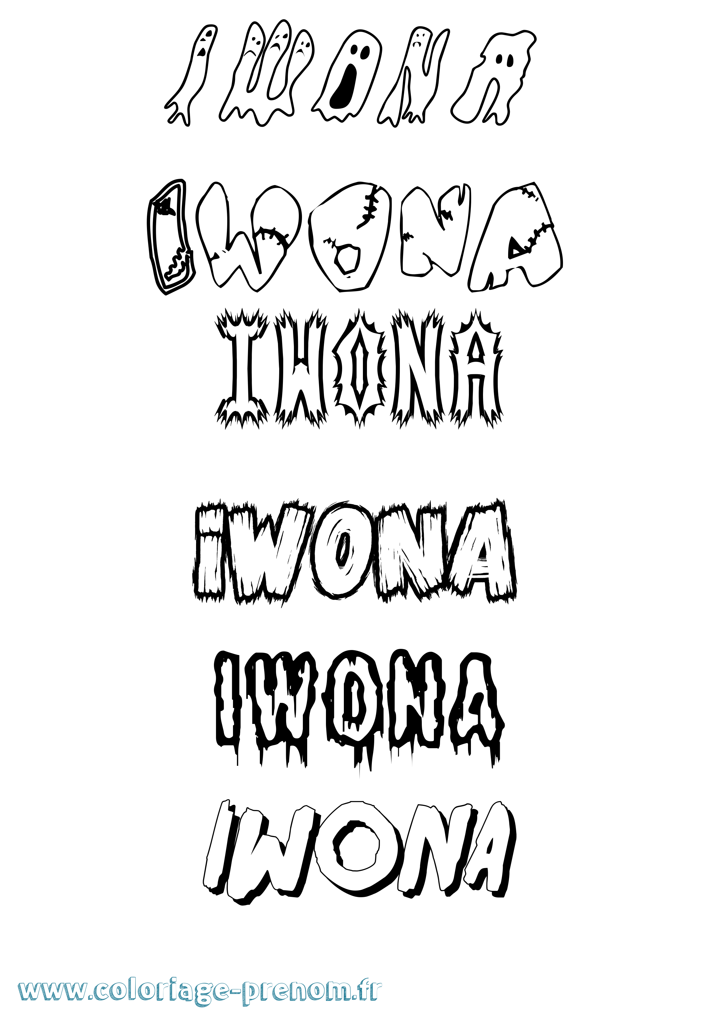Coloriage Iwona Frisson Coloriage prénom Iwona Frisson