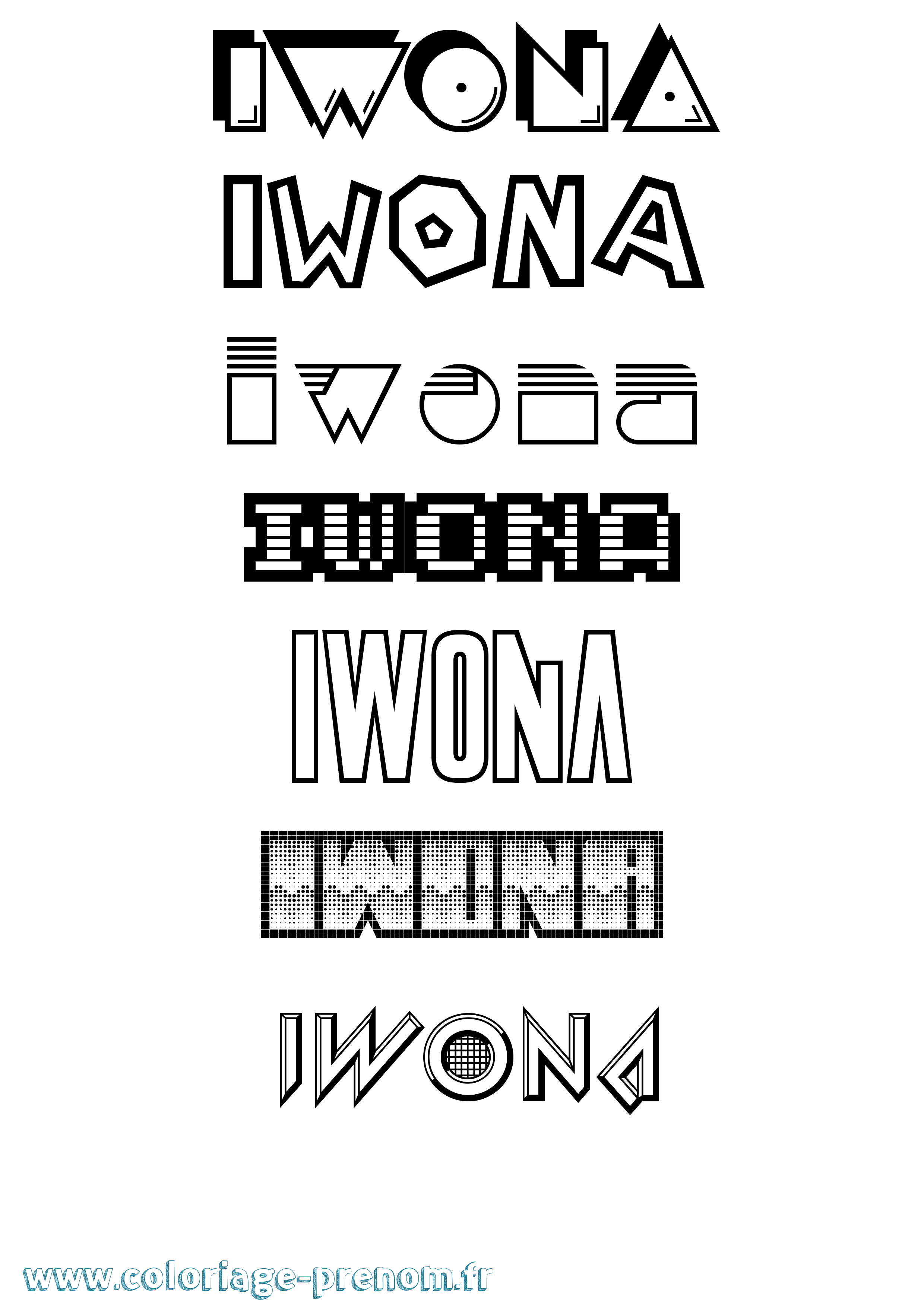 Coloriage Iwona Jeux Vidéos Coloriage prénom Iwona Jeux Vidéos