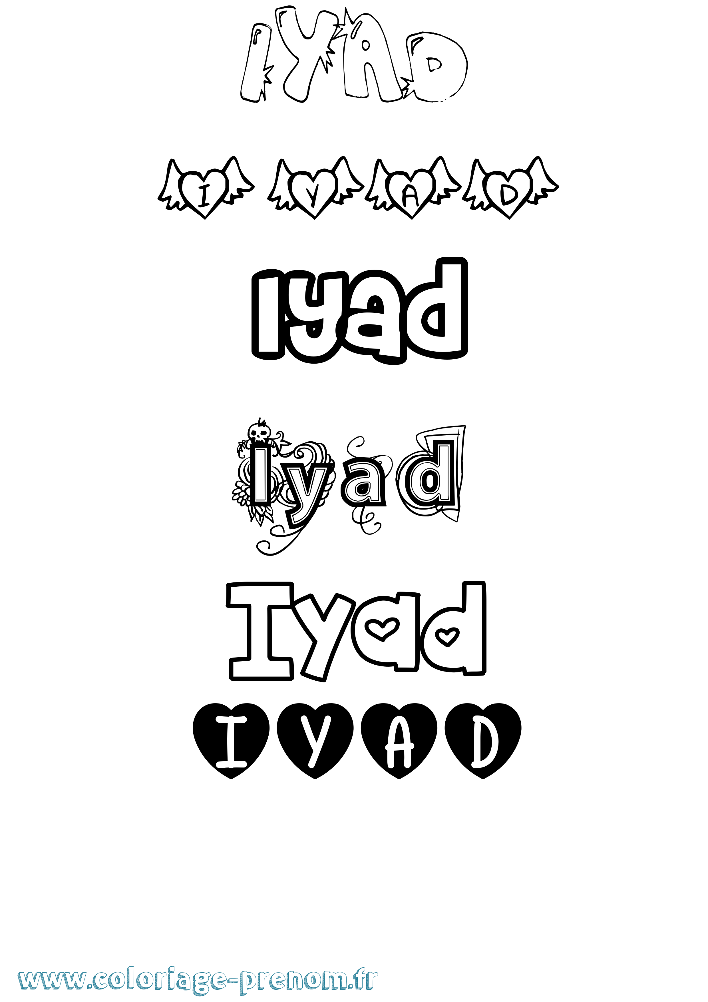 Coloriage prénom Iyad