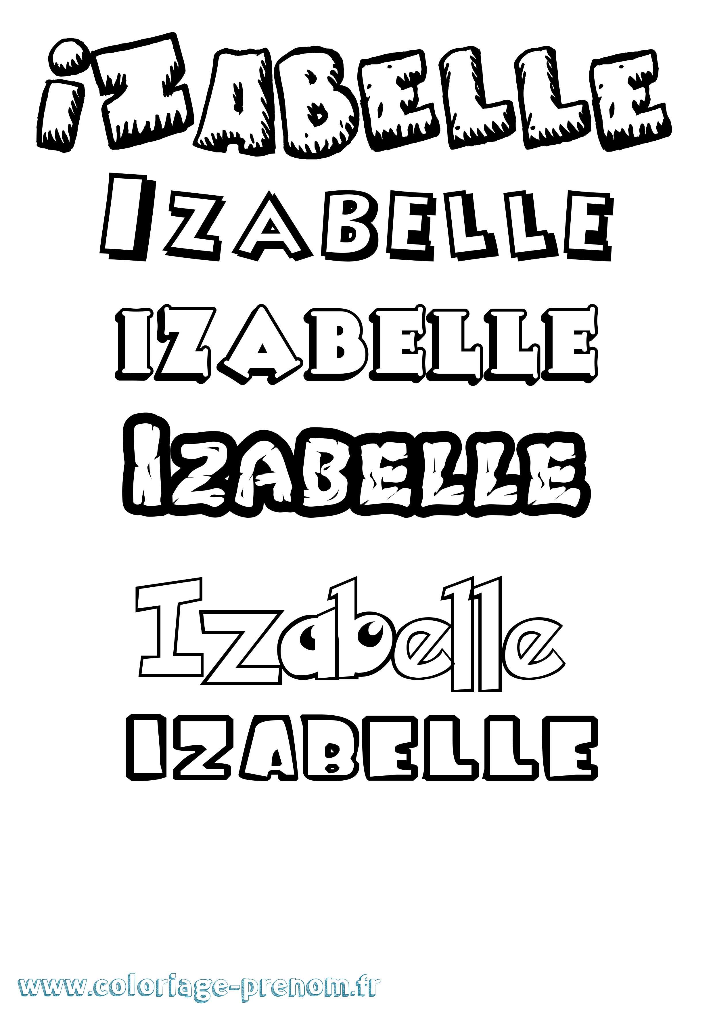 Coloriage prénom Izabelle Dessin Animé