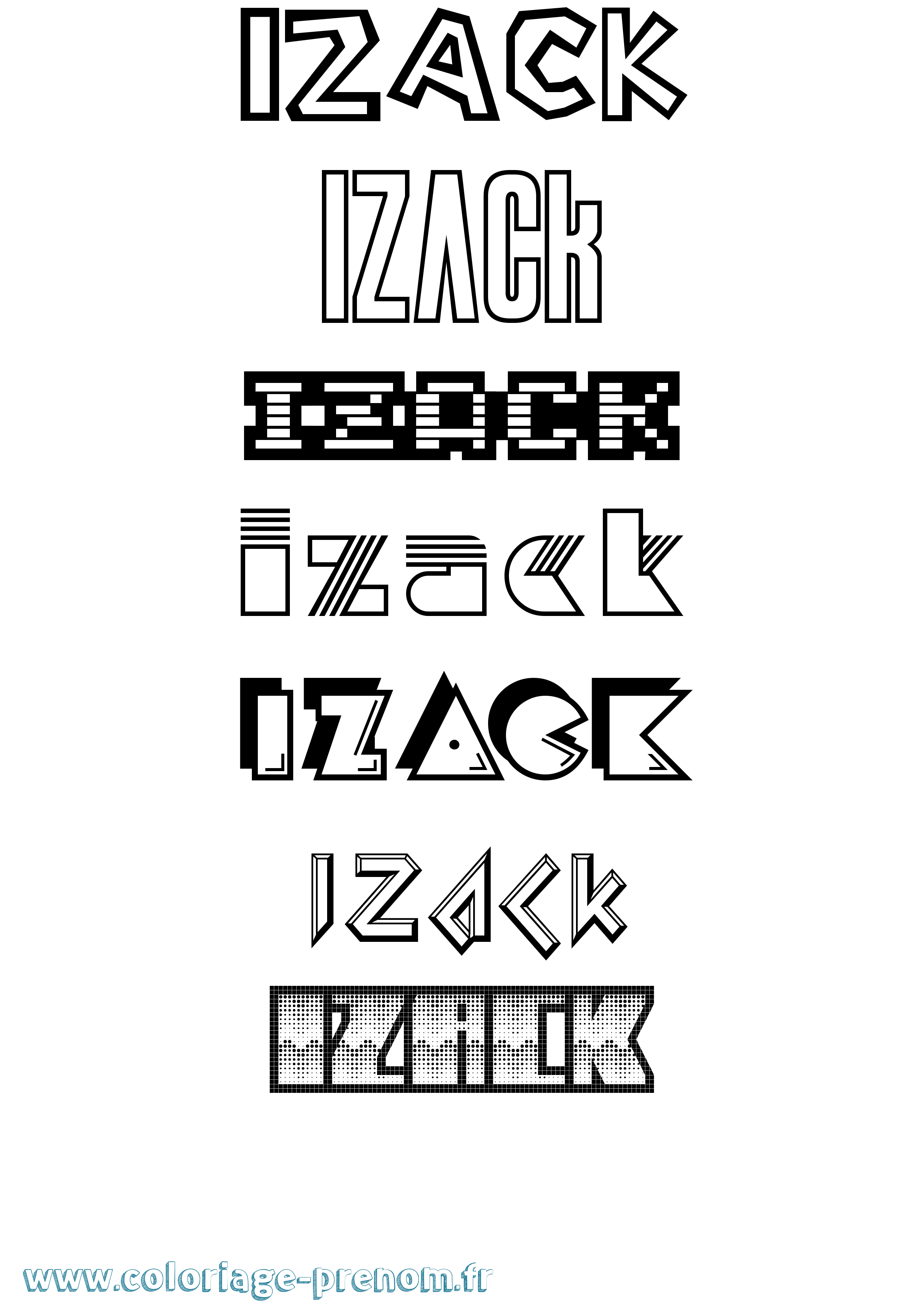 Coloriage Izack Jeux Vidéos Coloriage prénom Izack Jeux Vidéos