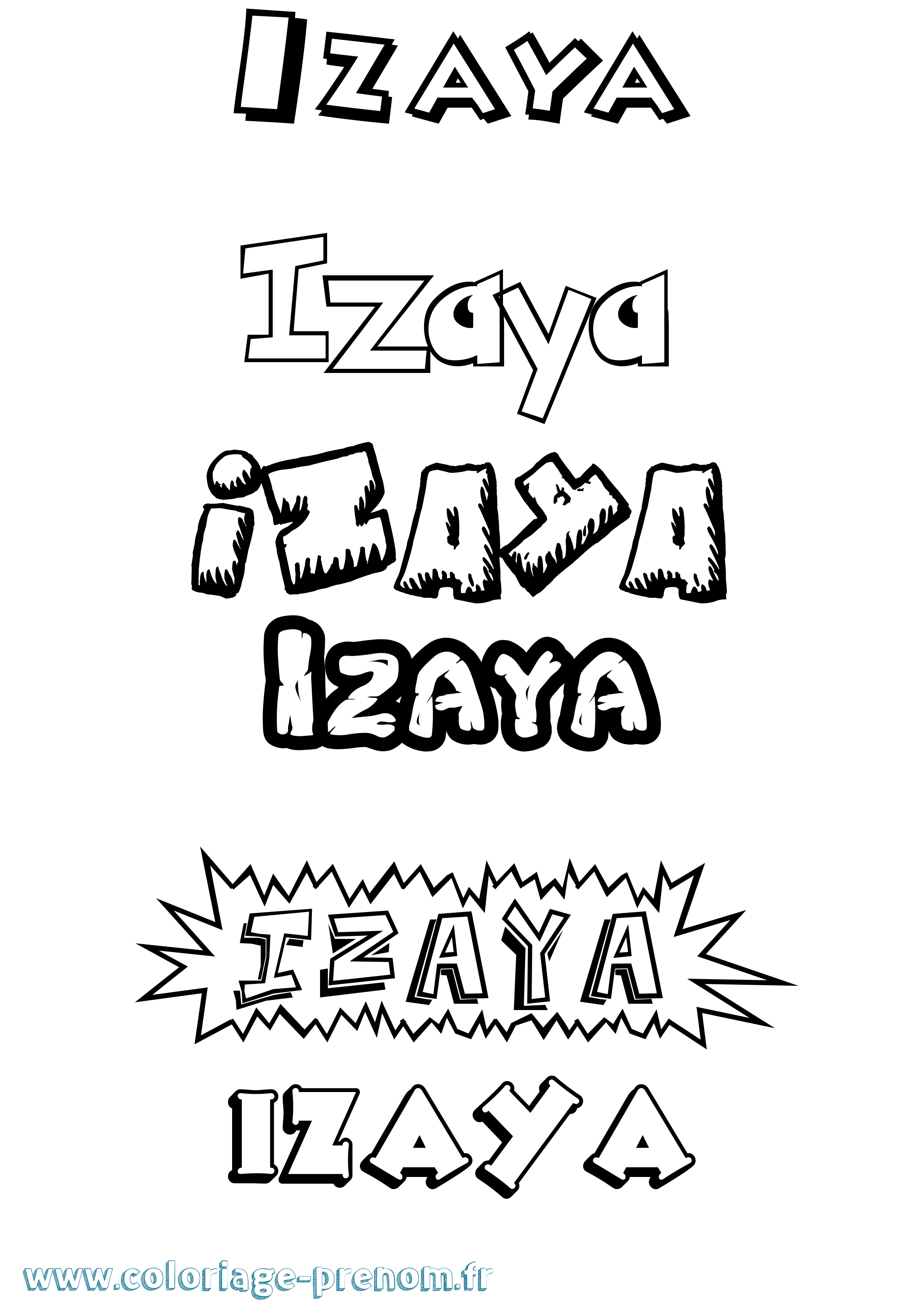 Coloriage Izaya Dessin Animé Coloriage prénom Izaya Dessin Animé