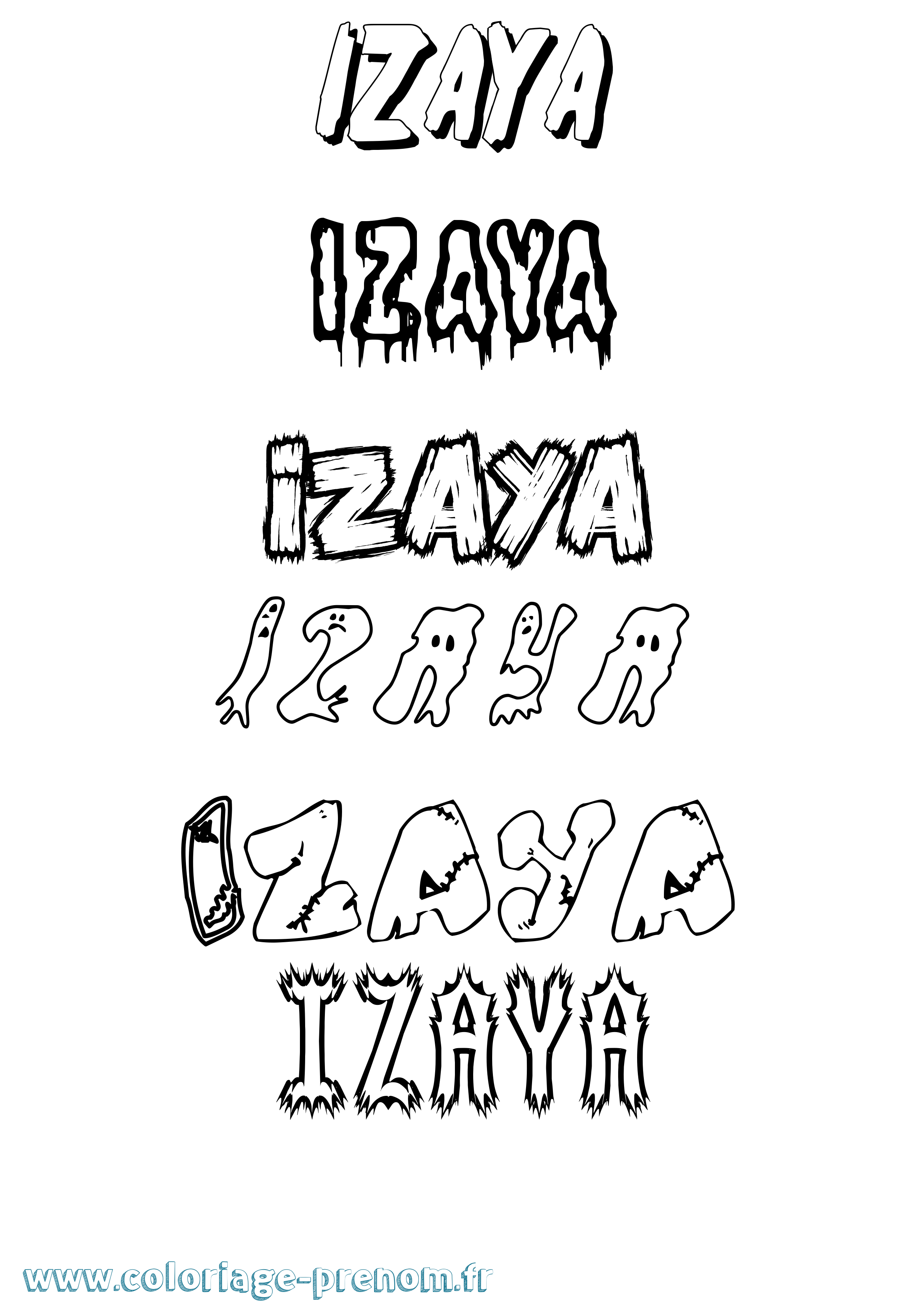 Coloriage Izaya Frisson Coloriage prénom Izaya Frisson