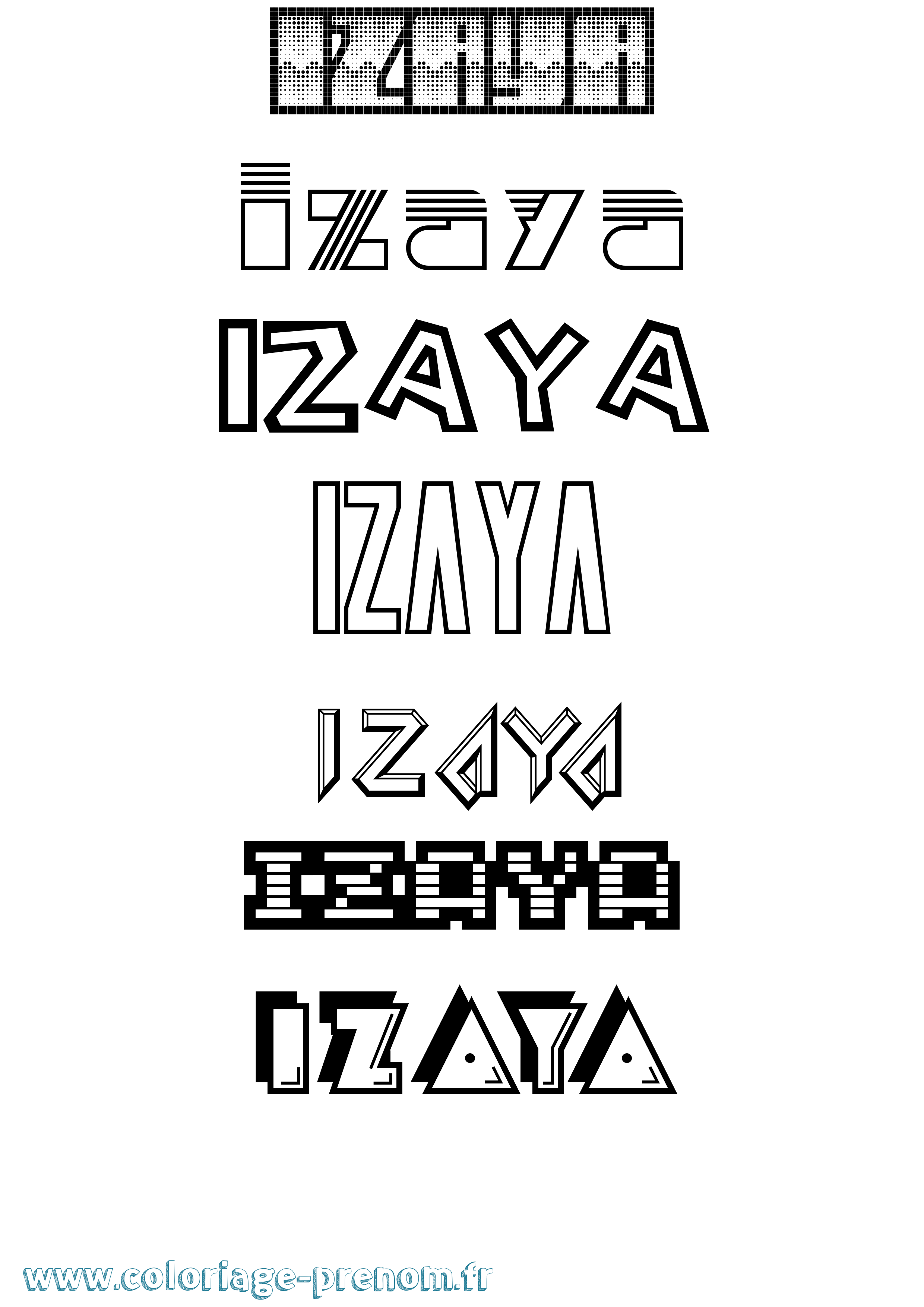 Coloriage Izaya Jeux Vidéos Coloriage prénom Izaya Jeux Vidéos