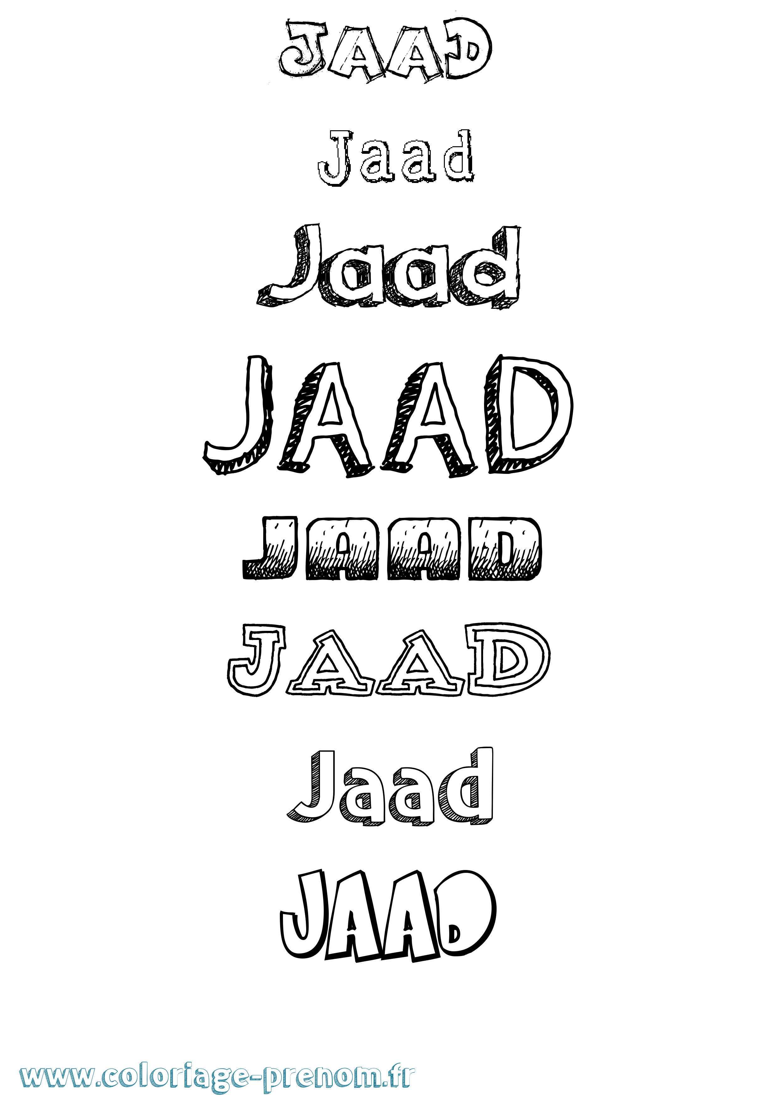 Coloriage prénom Jaad Dessiné