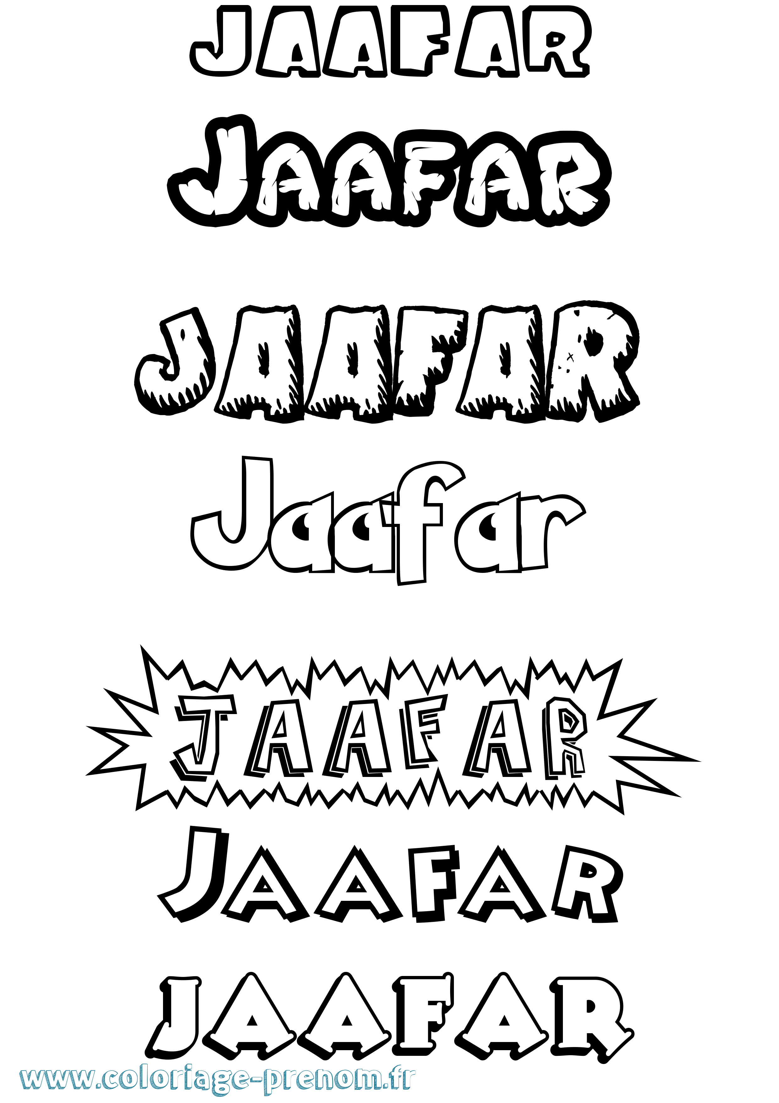 Coloriage prénom Jaafar Dessin Animé