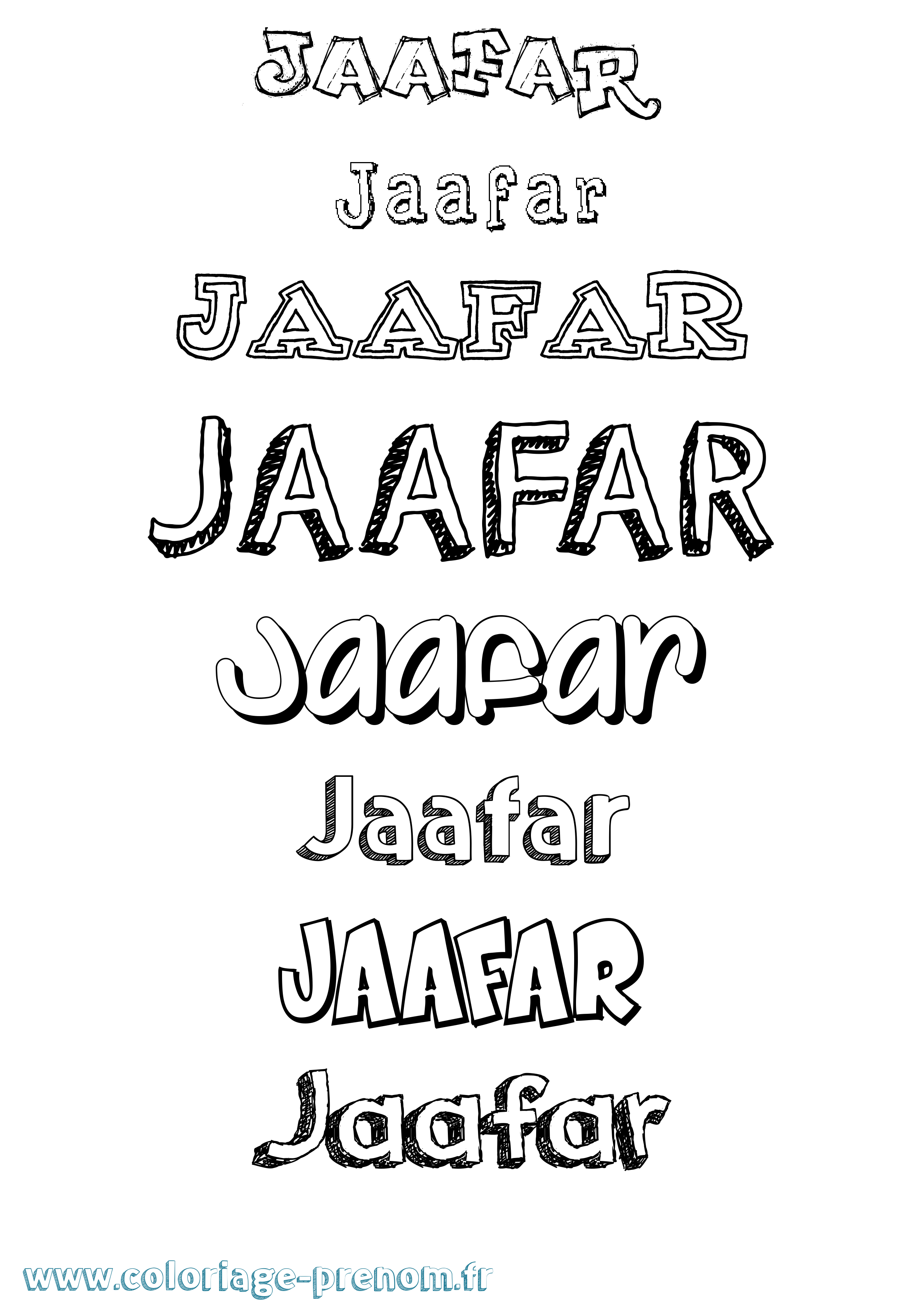 Coloriage prénom Jaafar Dessiné