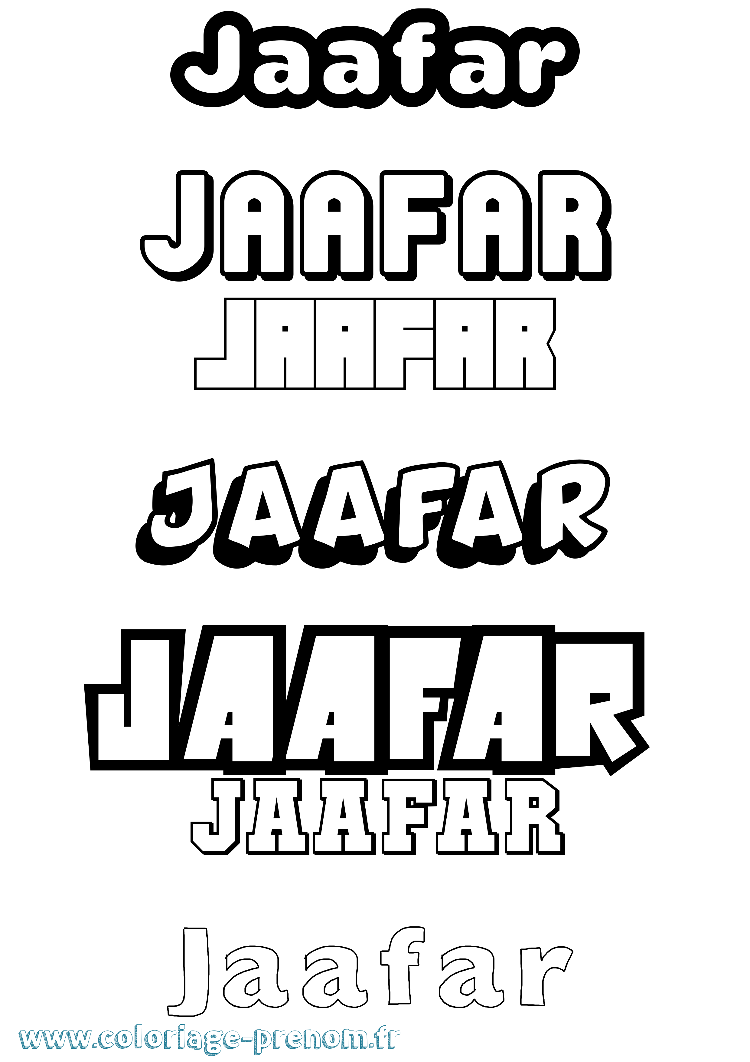 Coloriage prénom Jaafar Simple