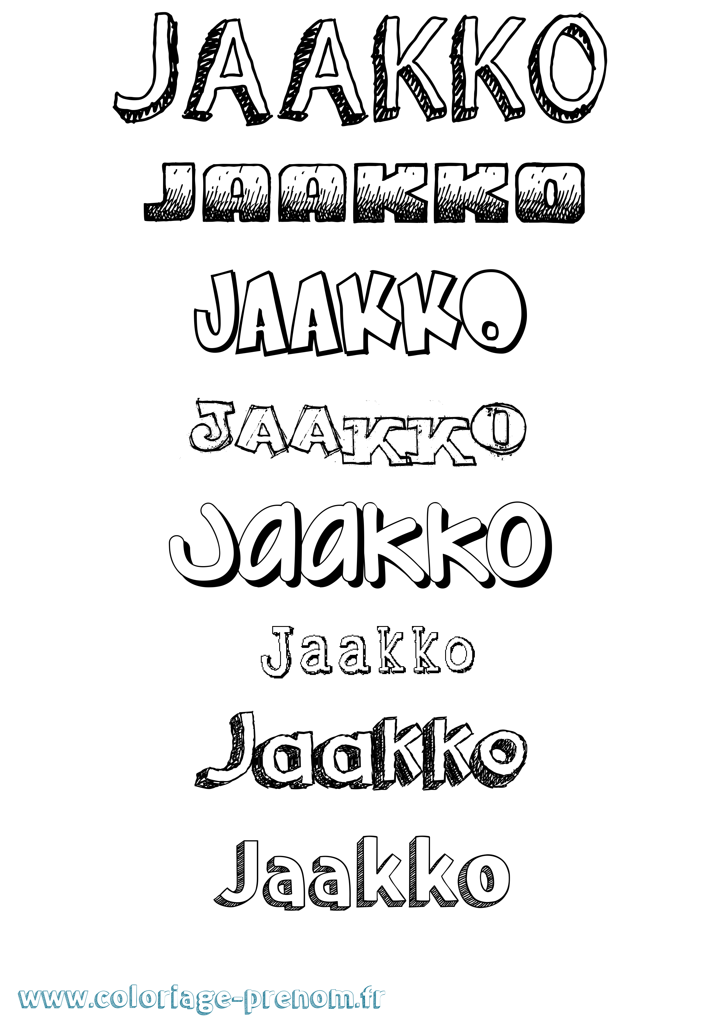 Coloriage Jaakko Dessiné Coloriage prénom Jaakko Dessiné