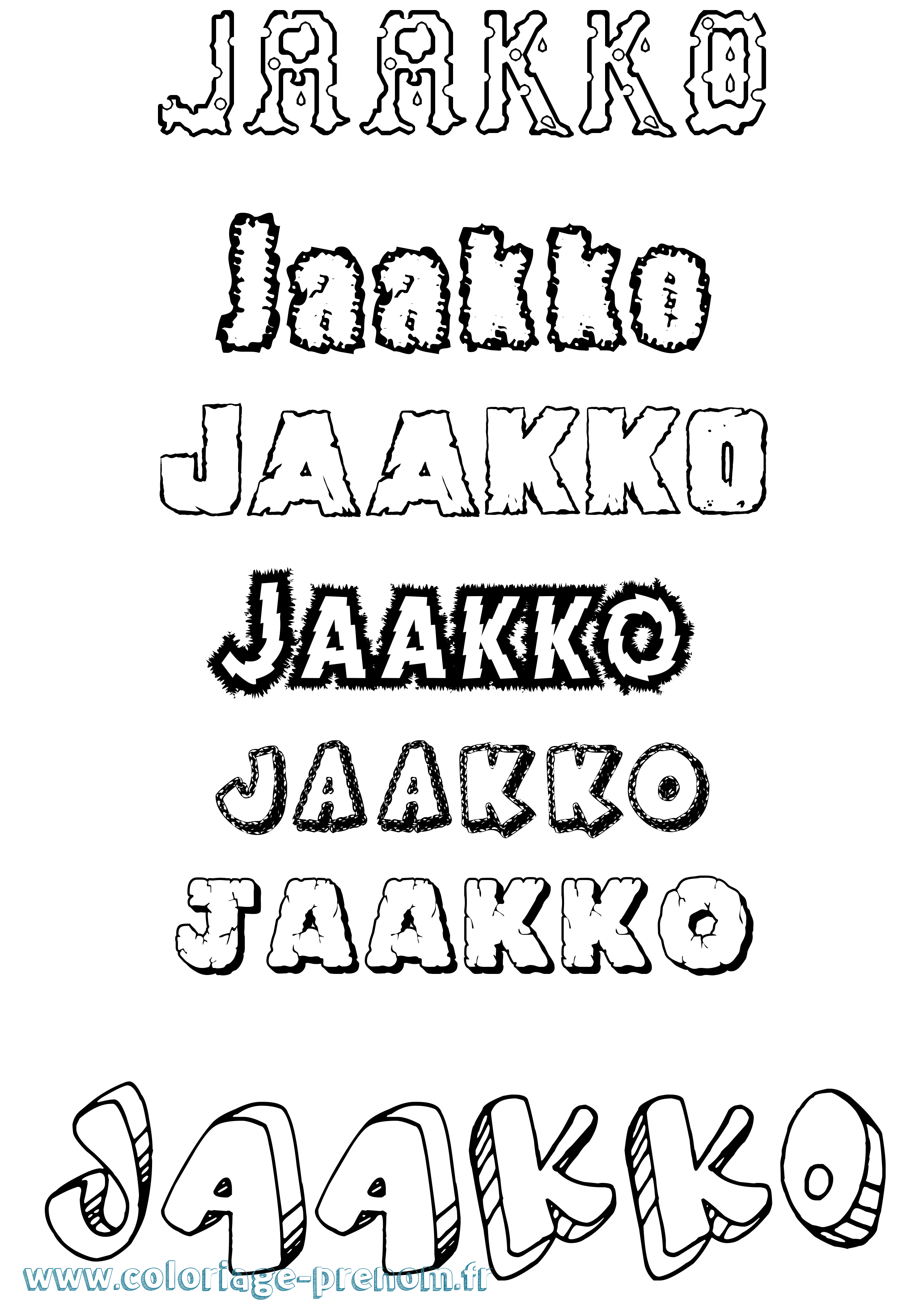 Coloriage Jaakko Destructuré Coloriage prénom Jaakko Destructuré