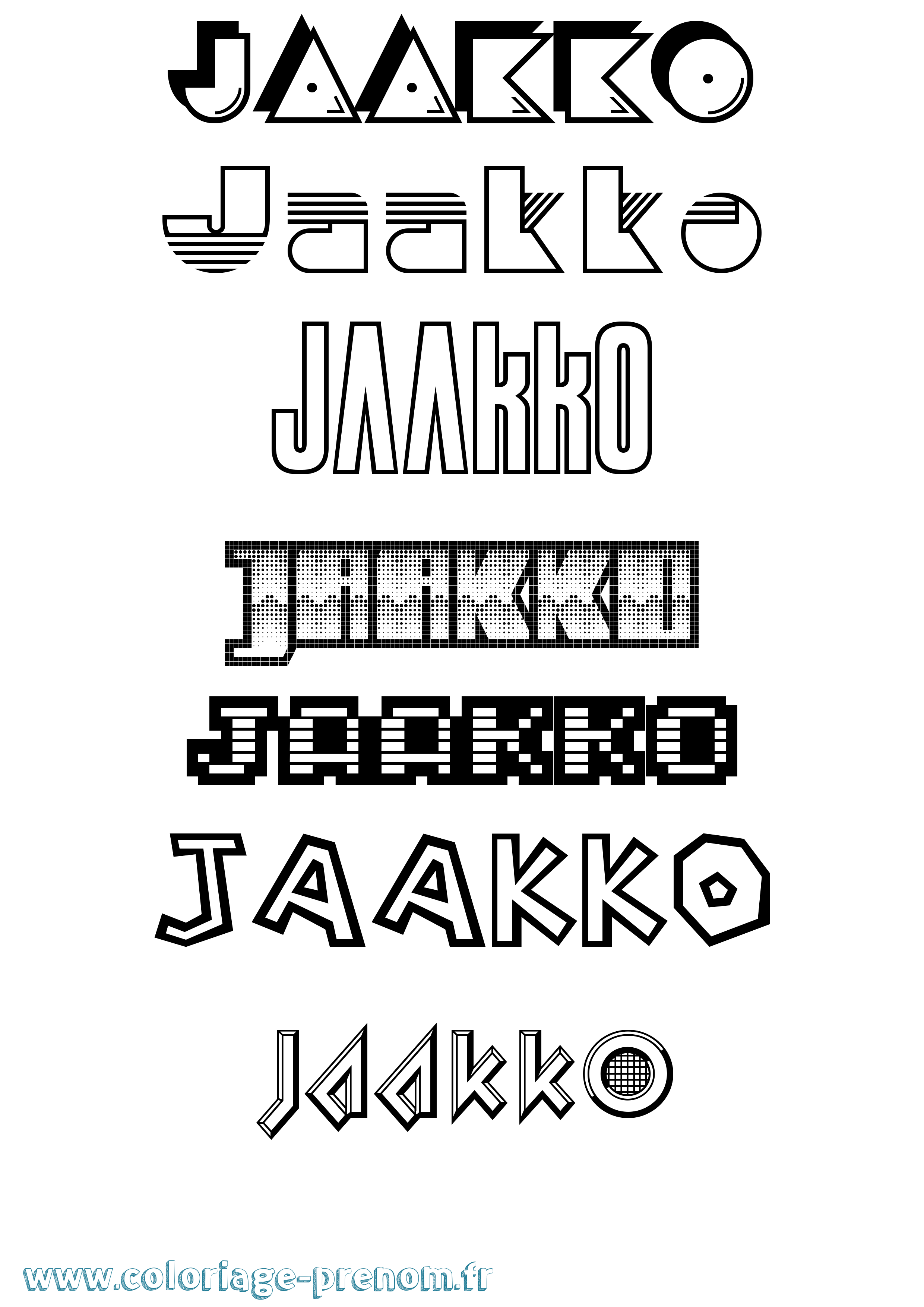 Coloriage Jaakko Jeux Vidéos Coloriage prénom Jaakko Jeux Vidéos
