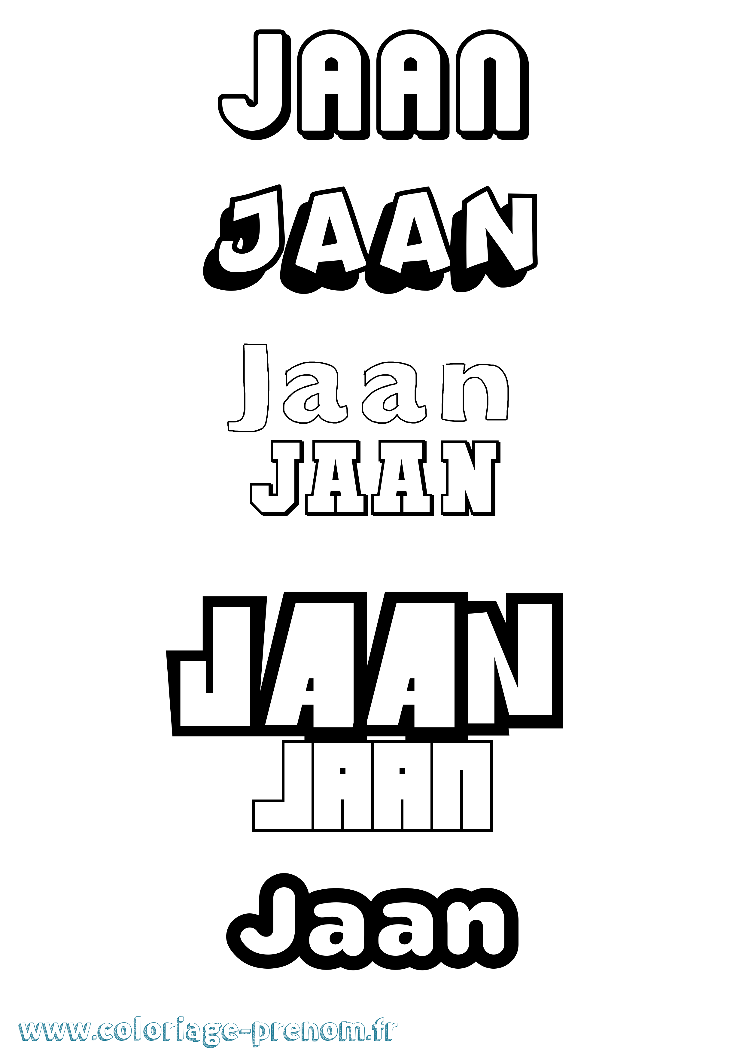 Coloriage prénom Jaan Simple