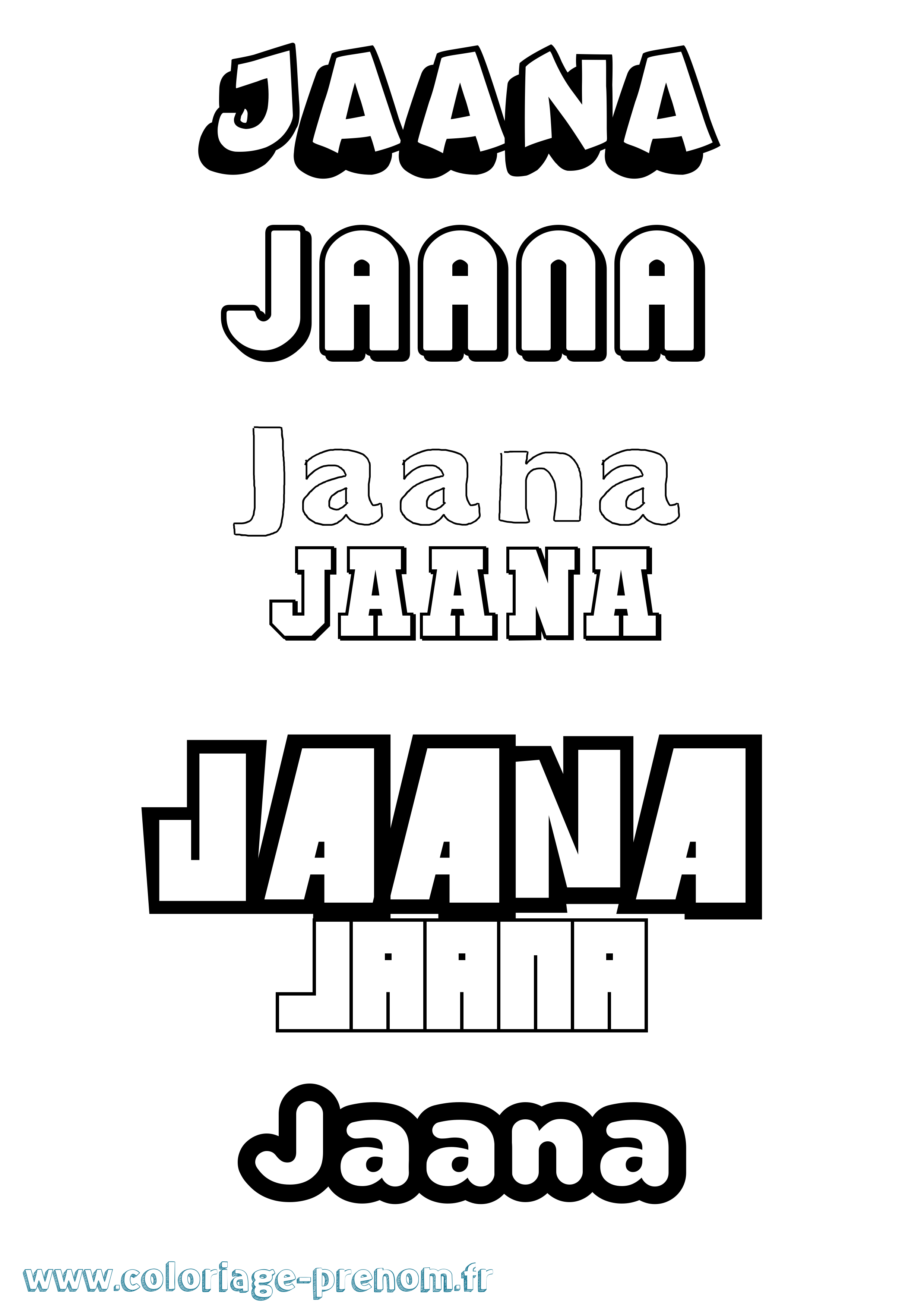 Coloriage prénom Jaana Simple