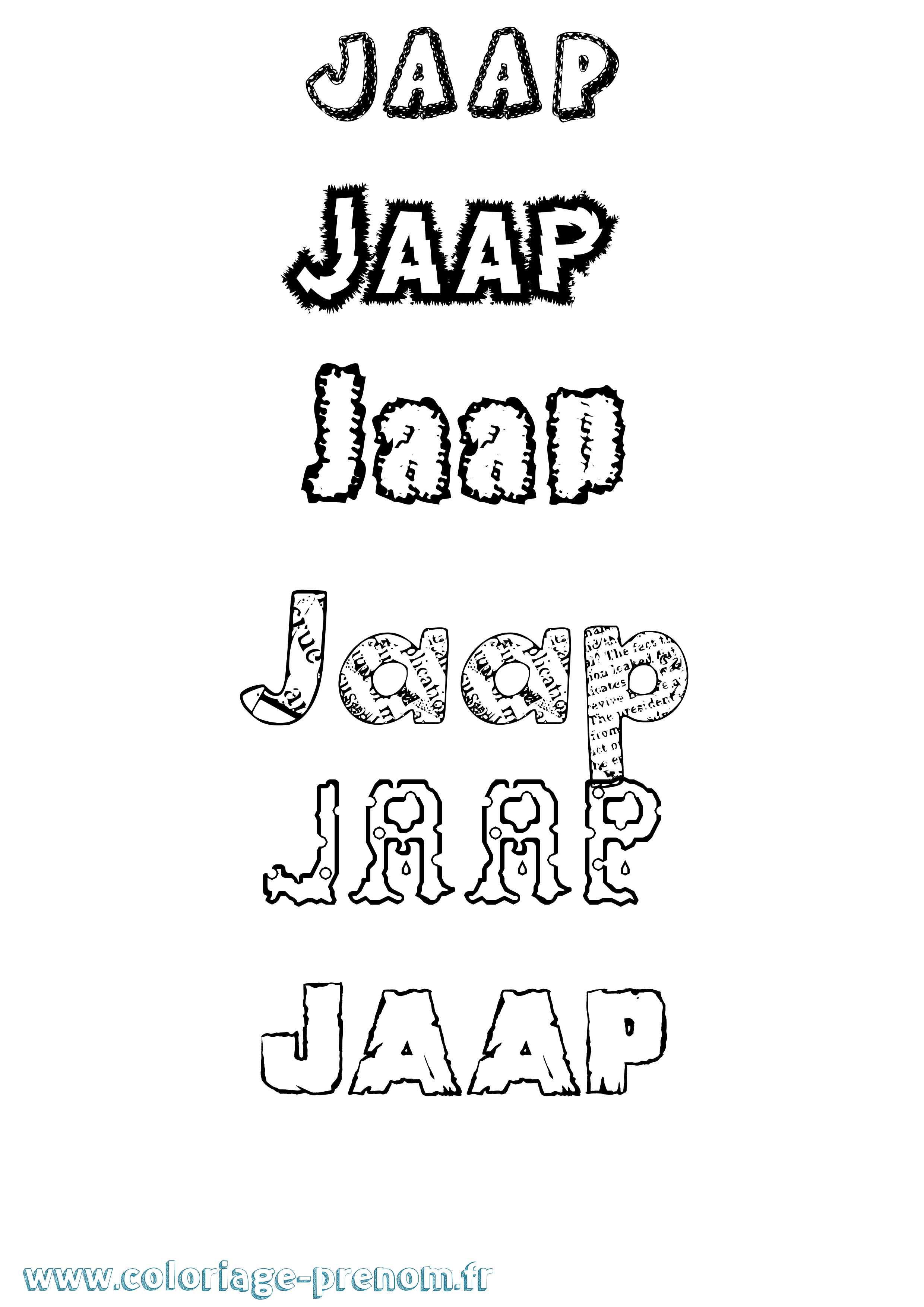 Coloriage prénom Jaap Destructuré