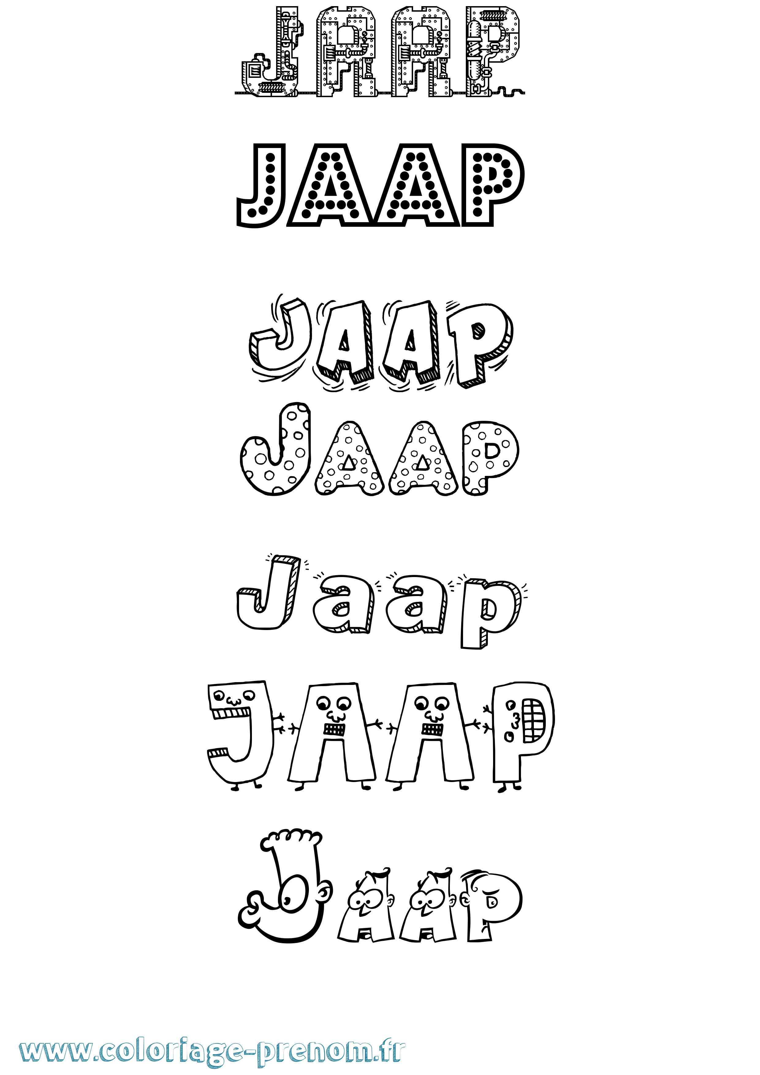 Coloriage prénom Jaap Fun