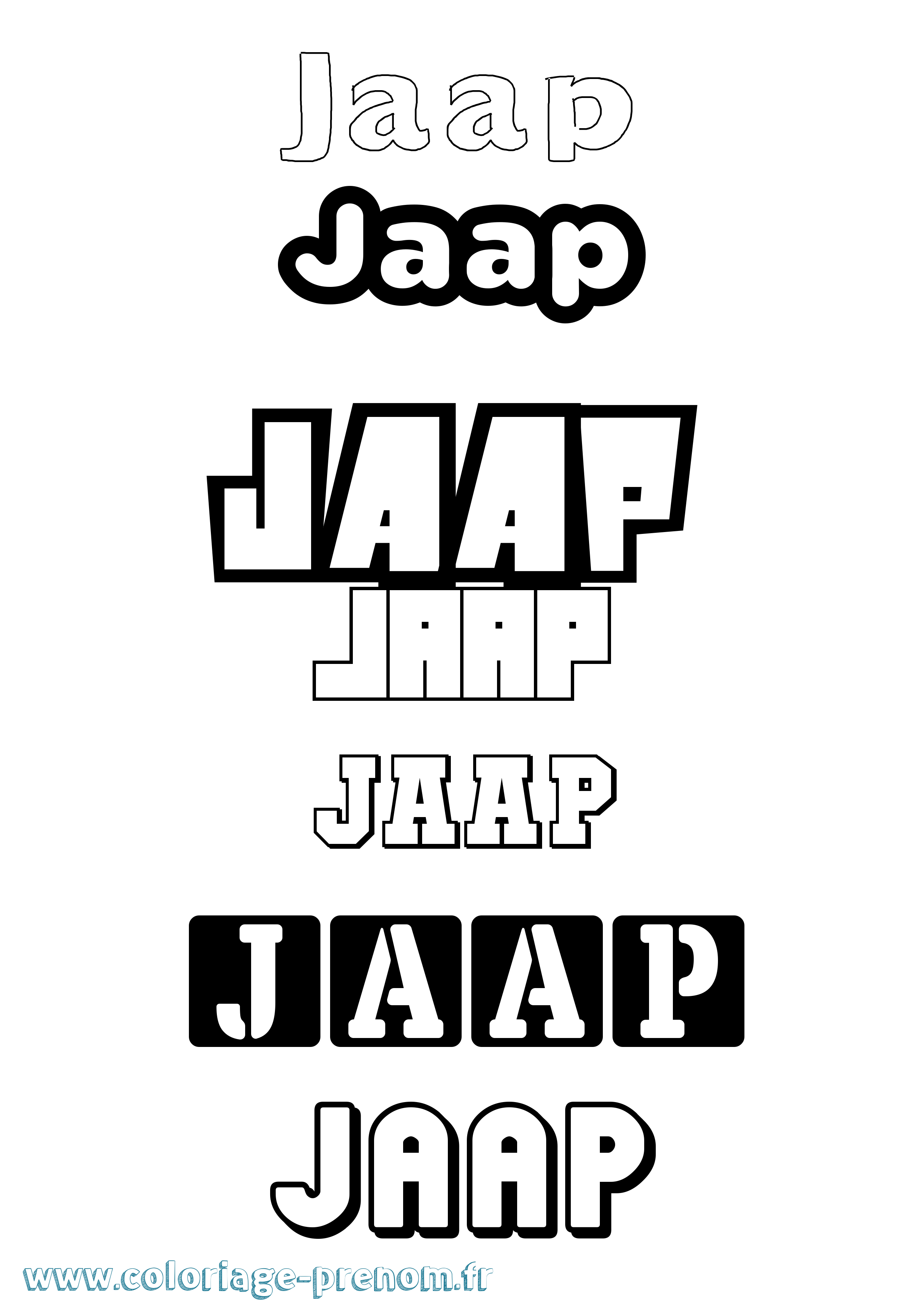 Coloriage prénom Jaap Simple