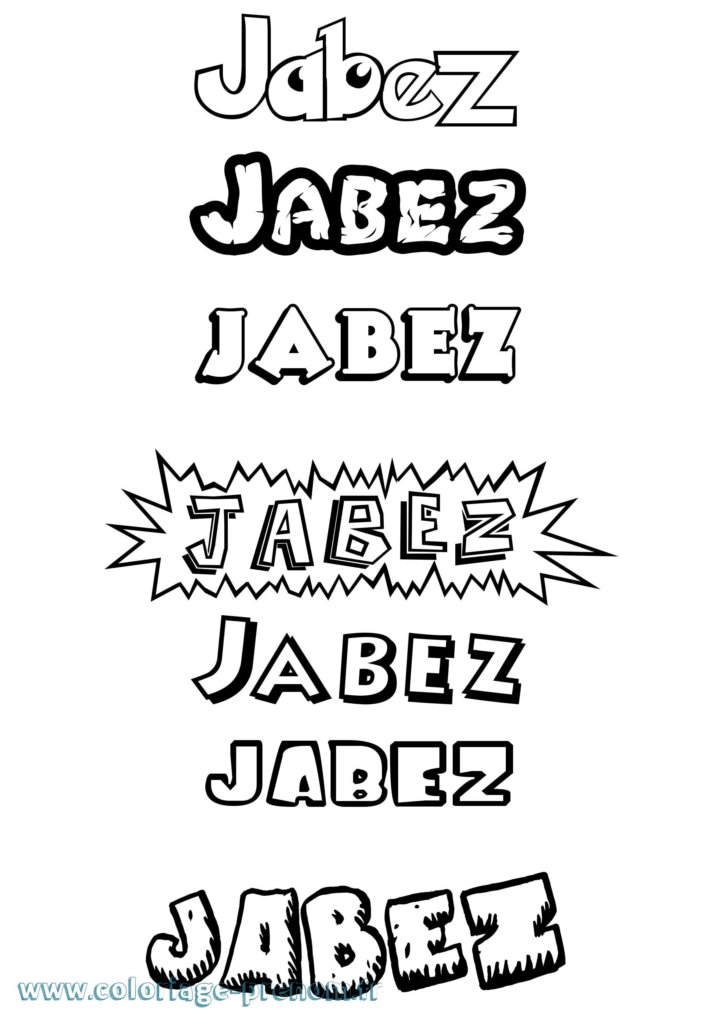 Coloriage prénom Jabez Dessin Animé