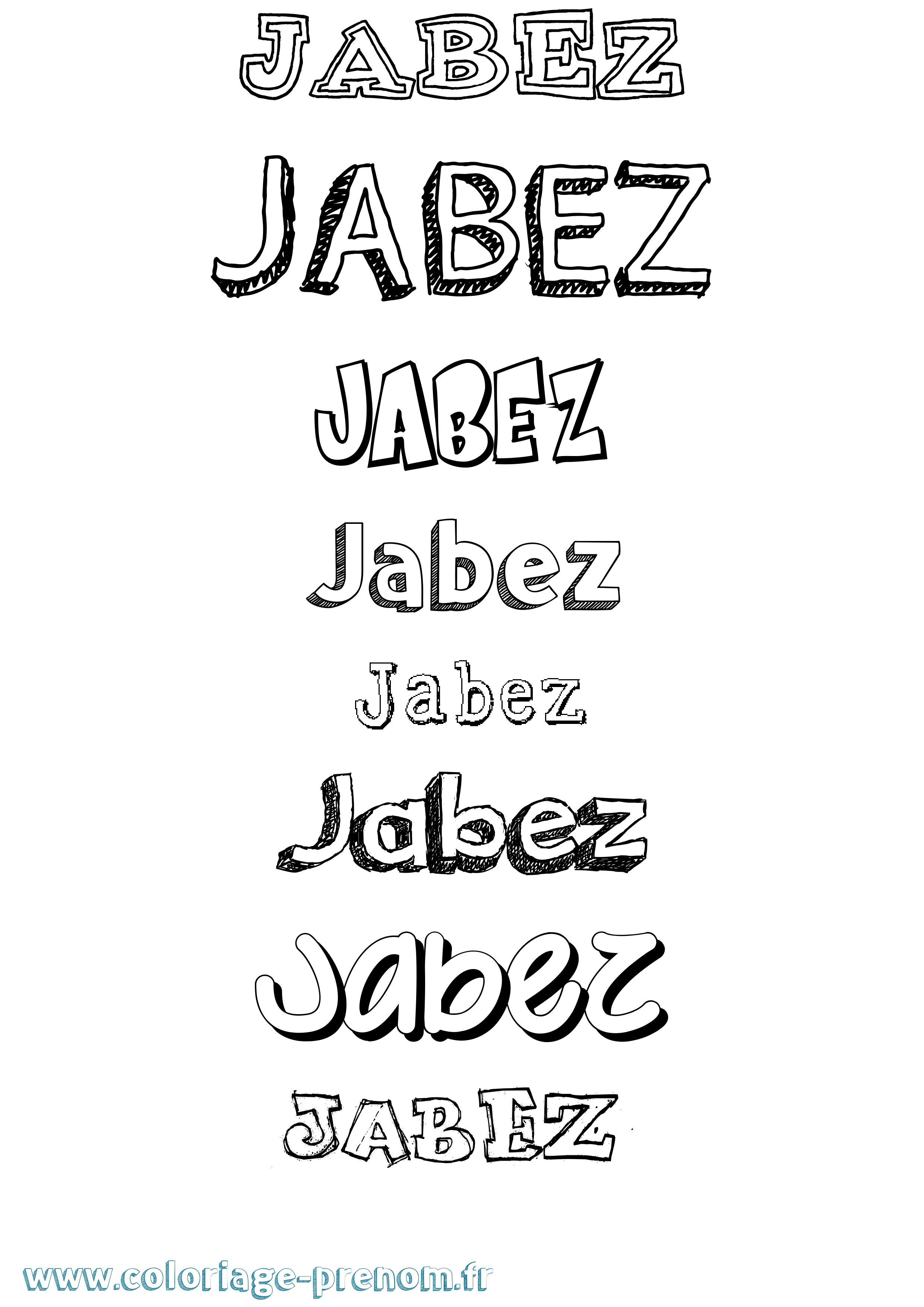 Coloriage prénom Jabez Dessiné