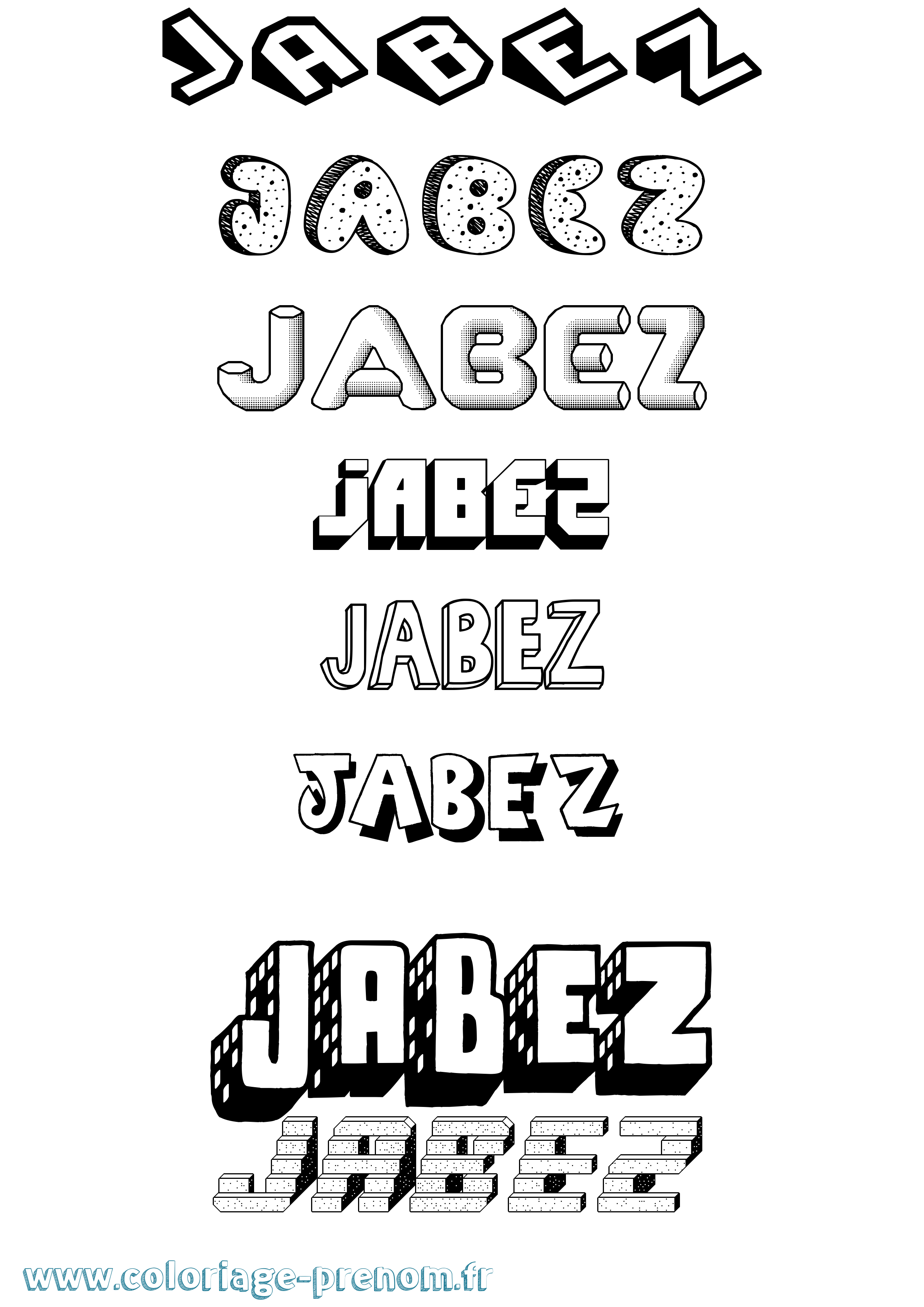Coloriage prénom Jabez Effet 3D