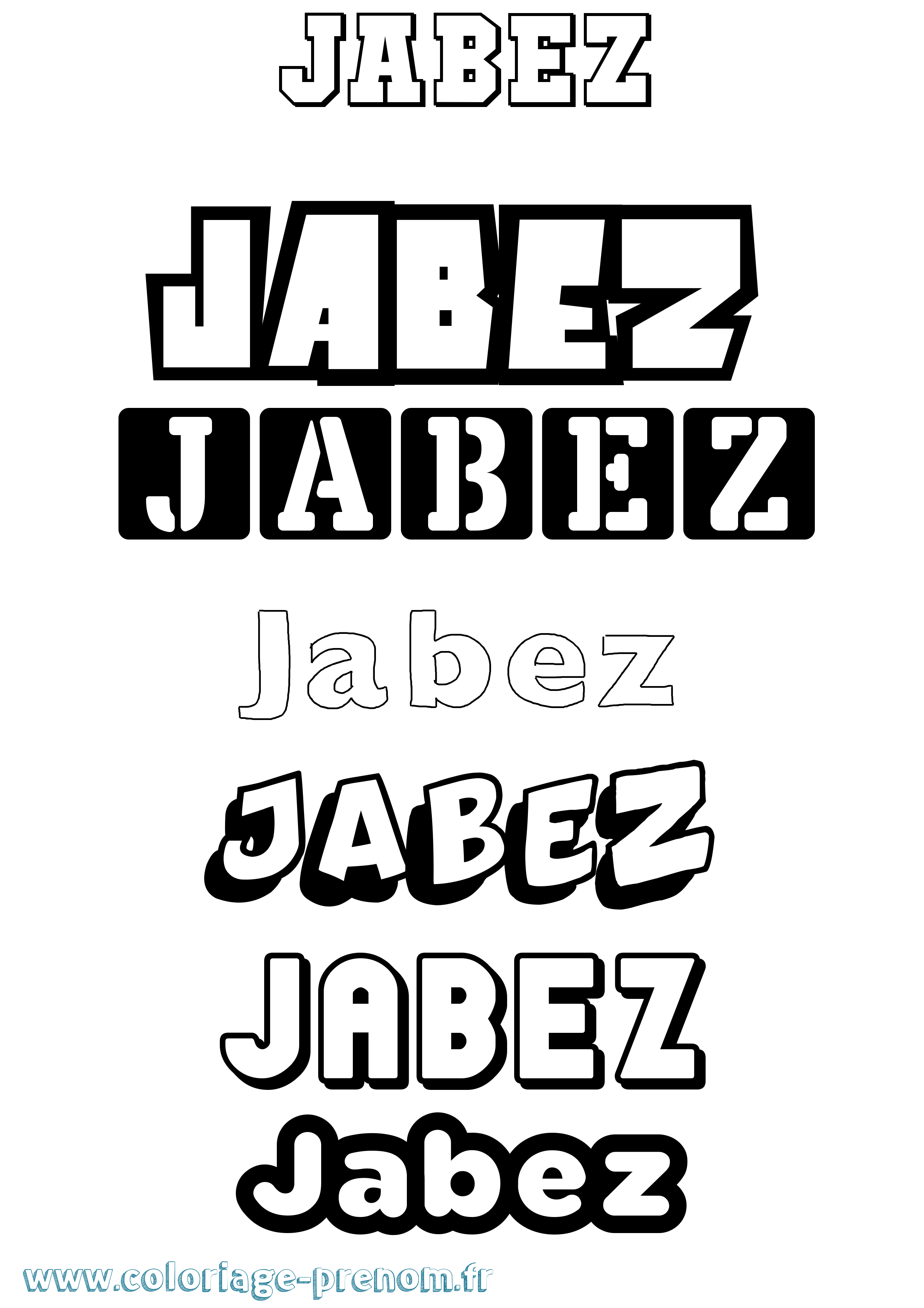 Coloriage prénom Jabez Simple