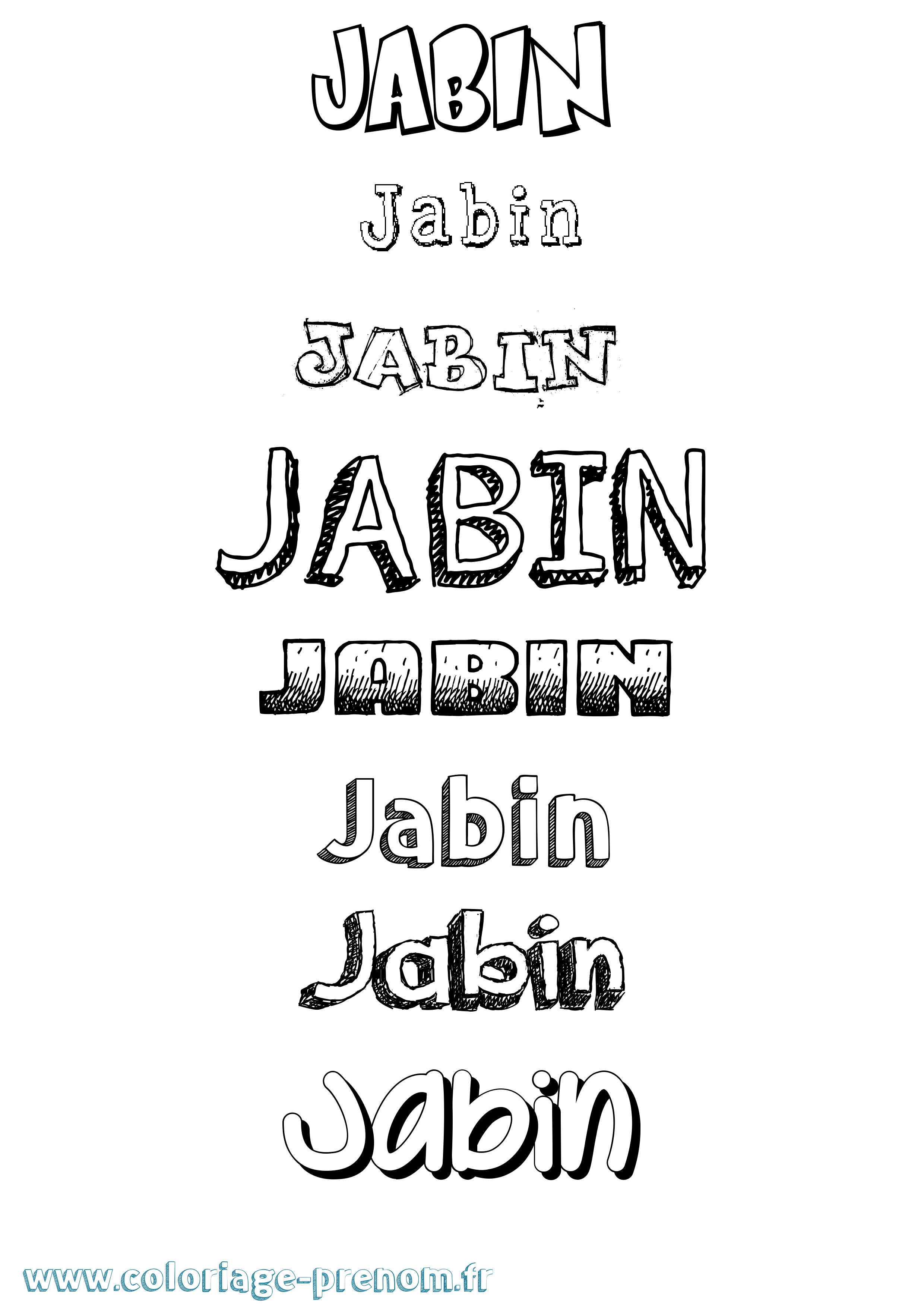 Coloriage Jabin Dessiné Coloriage prénom Jabin Dessiné