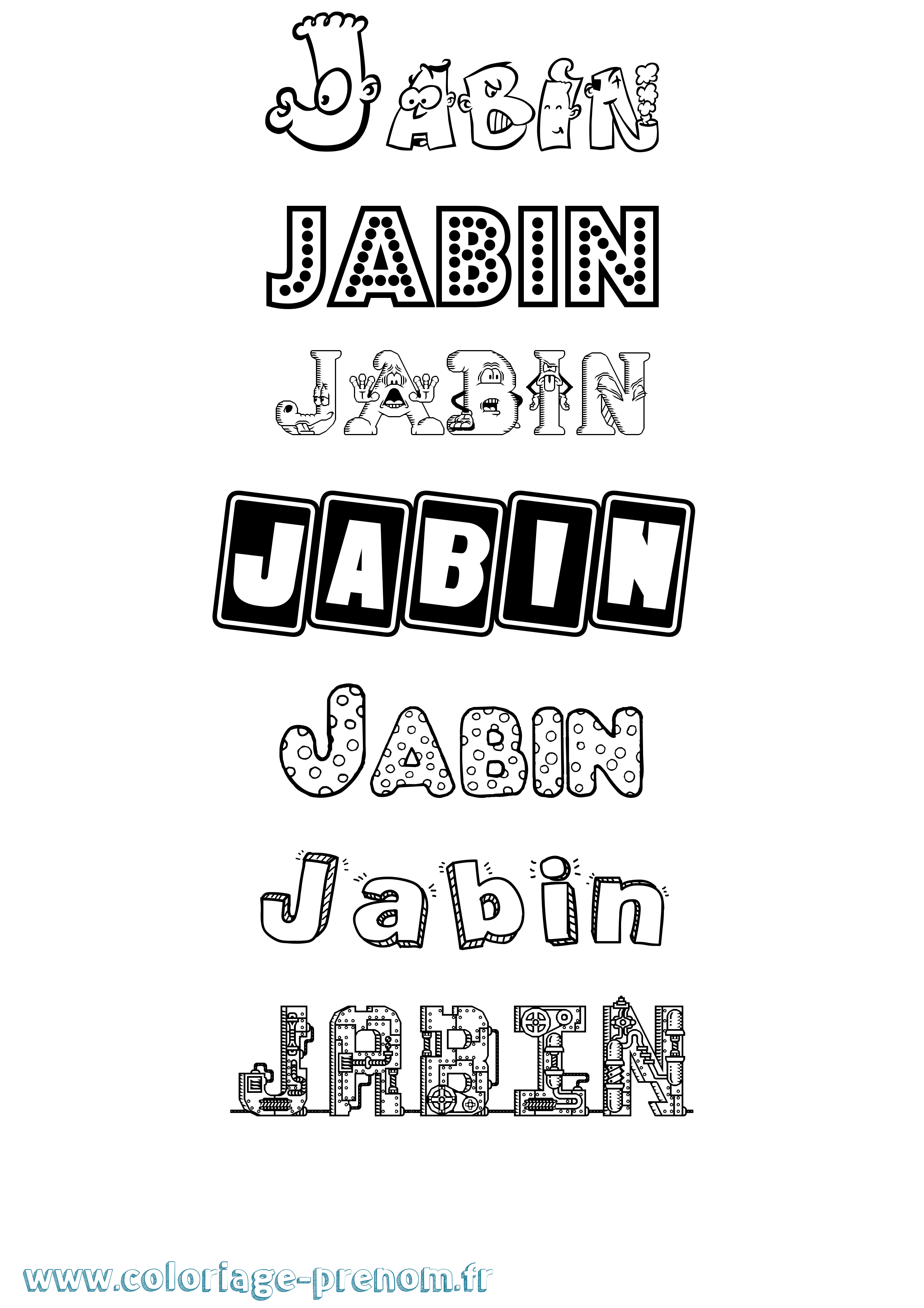 Coloriage Jabin Fun Coloriage prénom Jabin Fun