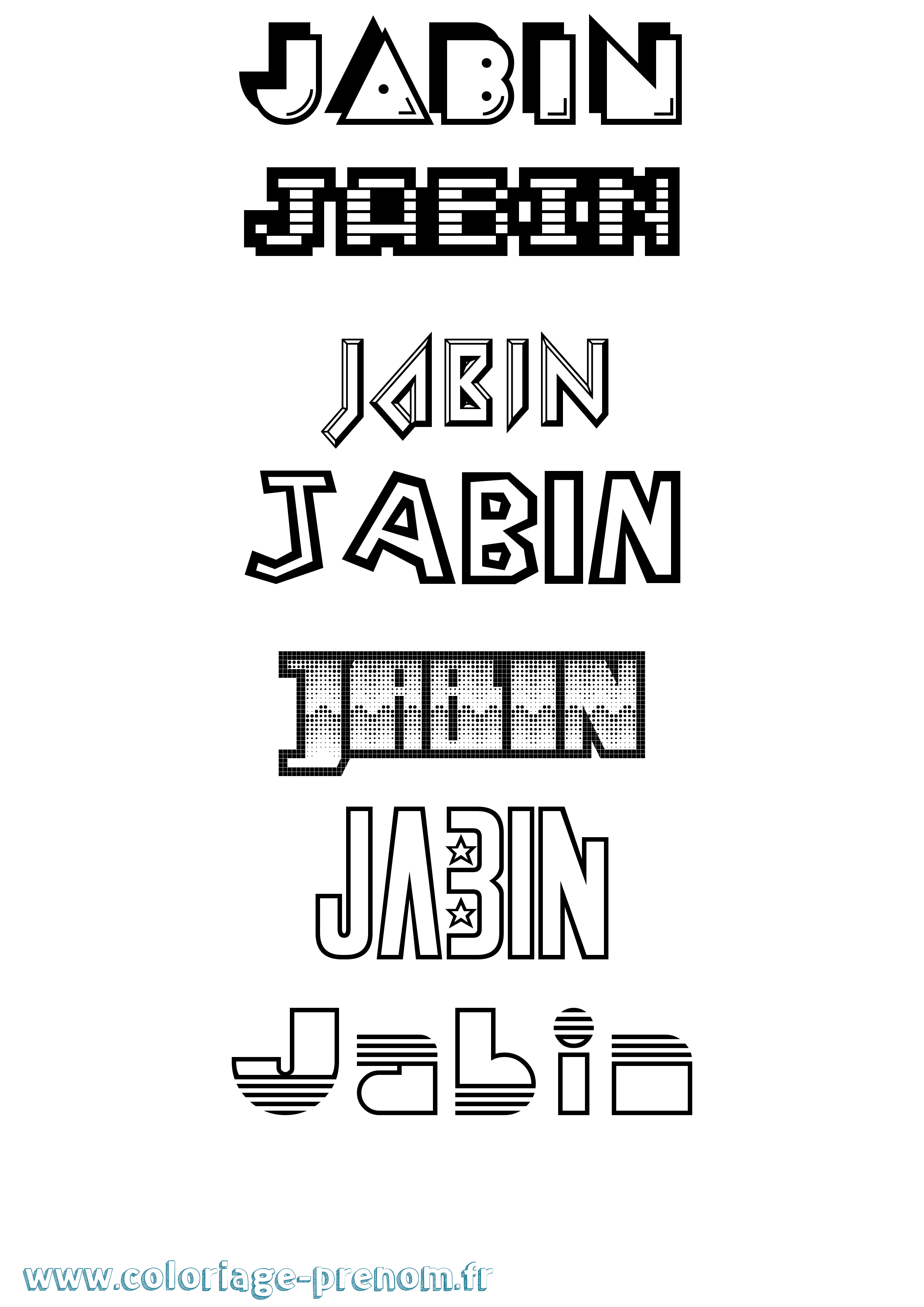 Coloriage Jabin Jeux Vidéos Coloriage prénom Jabin Jeux Vidéos