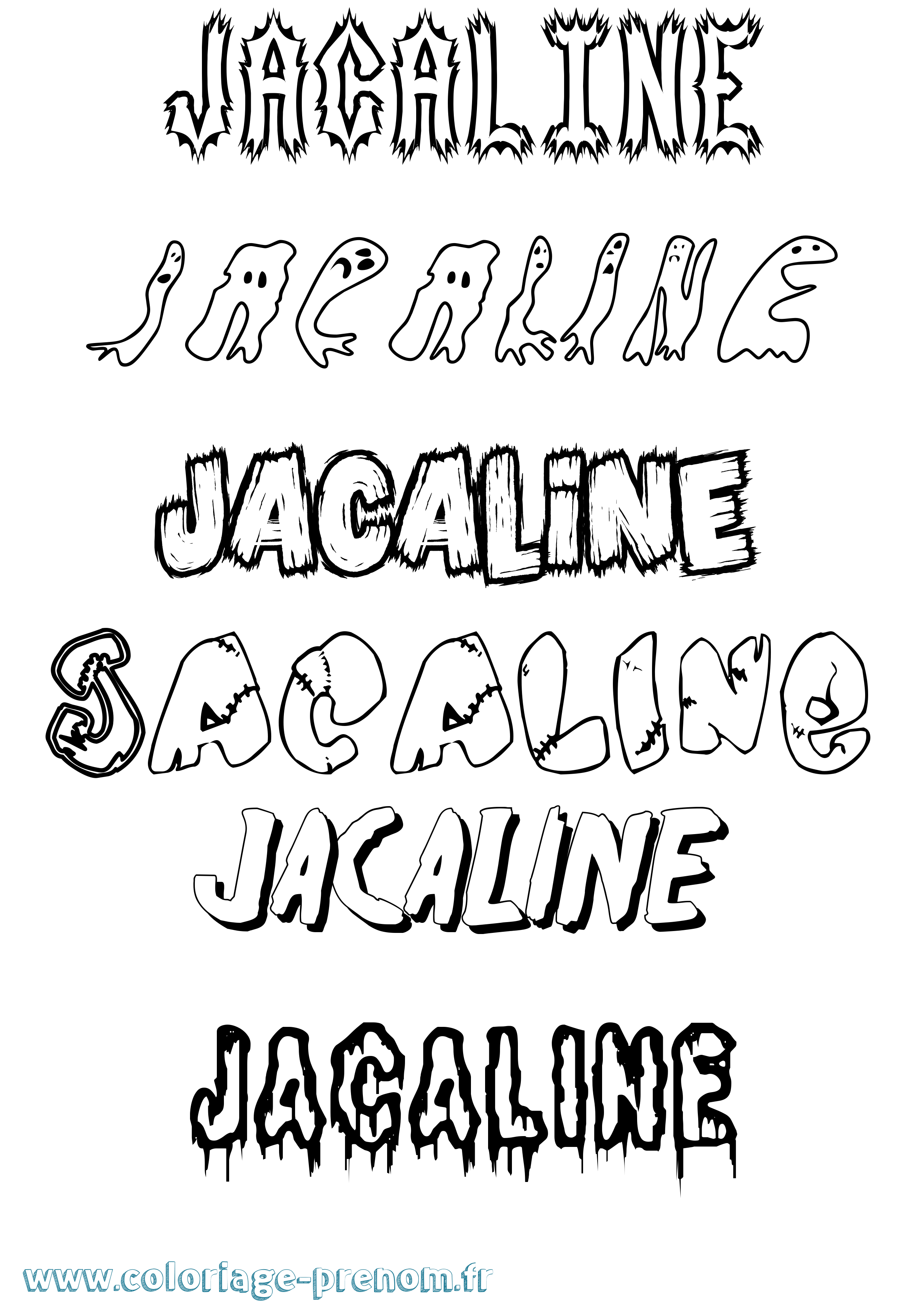 Coloriage prénom Jacaline Frisson