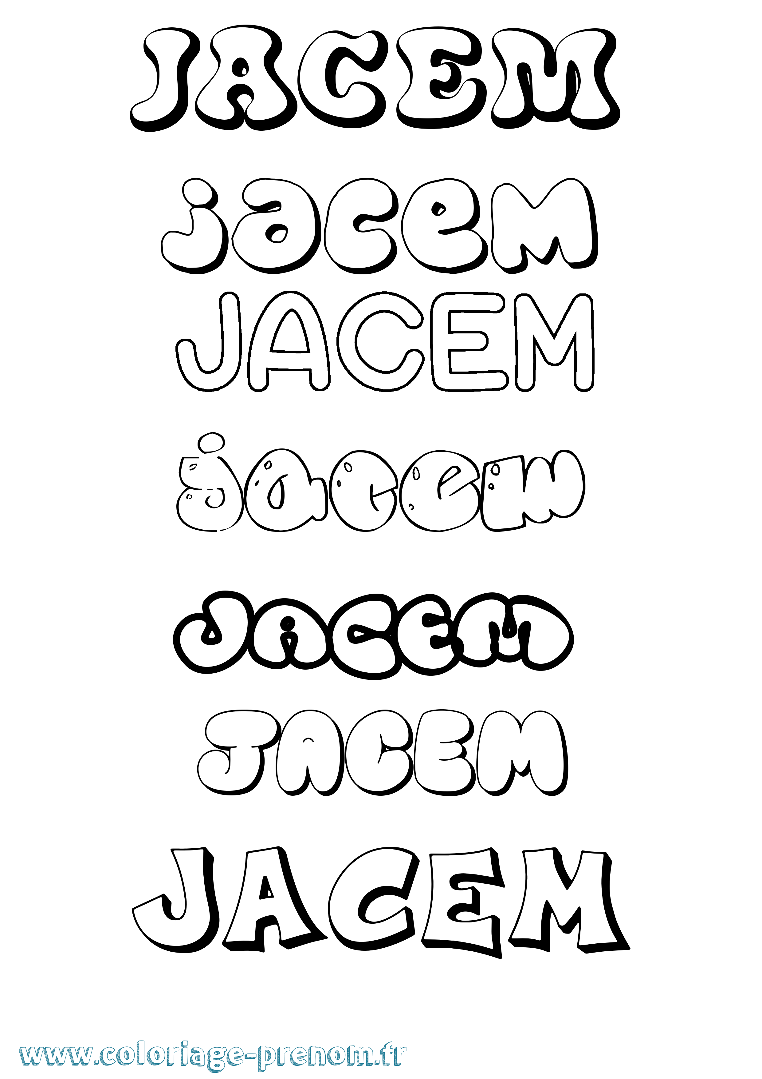 Coloriage Jacem Bubble Coloriage prénom Jacem Bubble