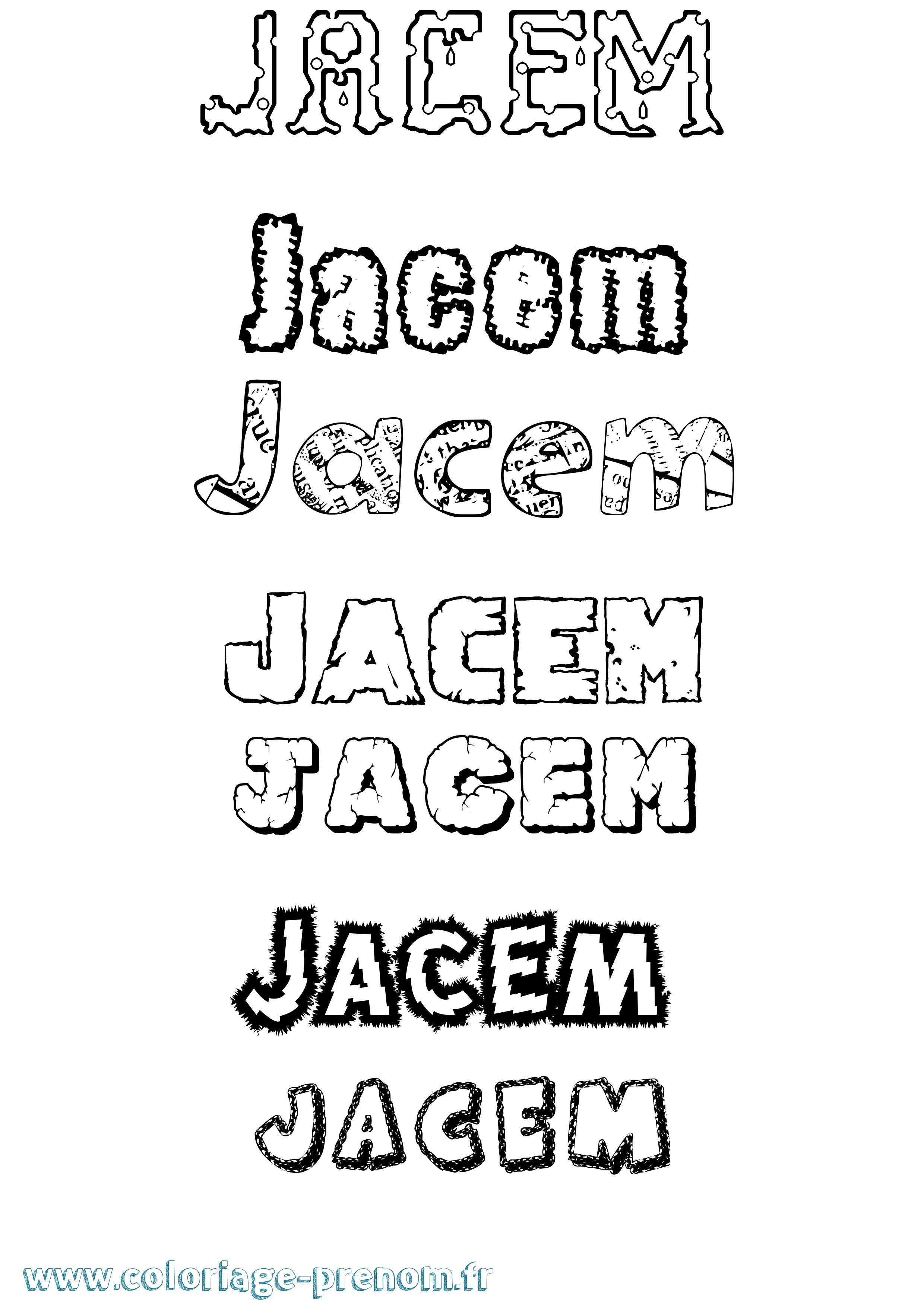 Coloriage Jacem Destructuré Coloriage prénom Jacem Destructuré