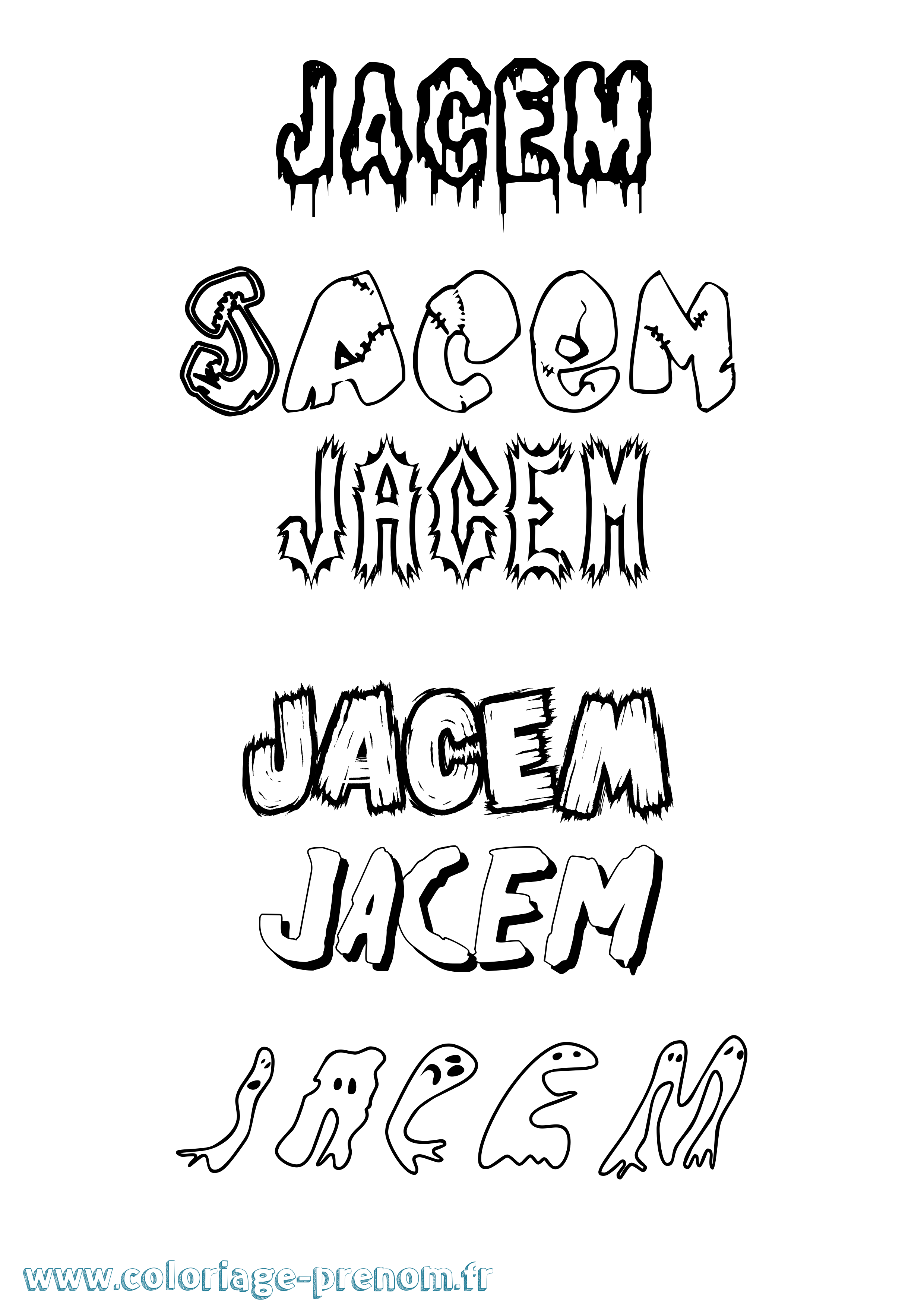 Coloriage Jacem Frisson Coloriage prénom Jacem Frisson