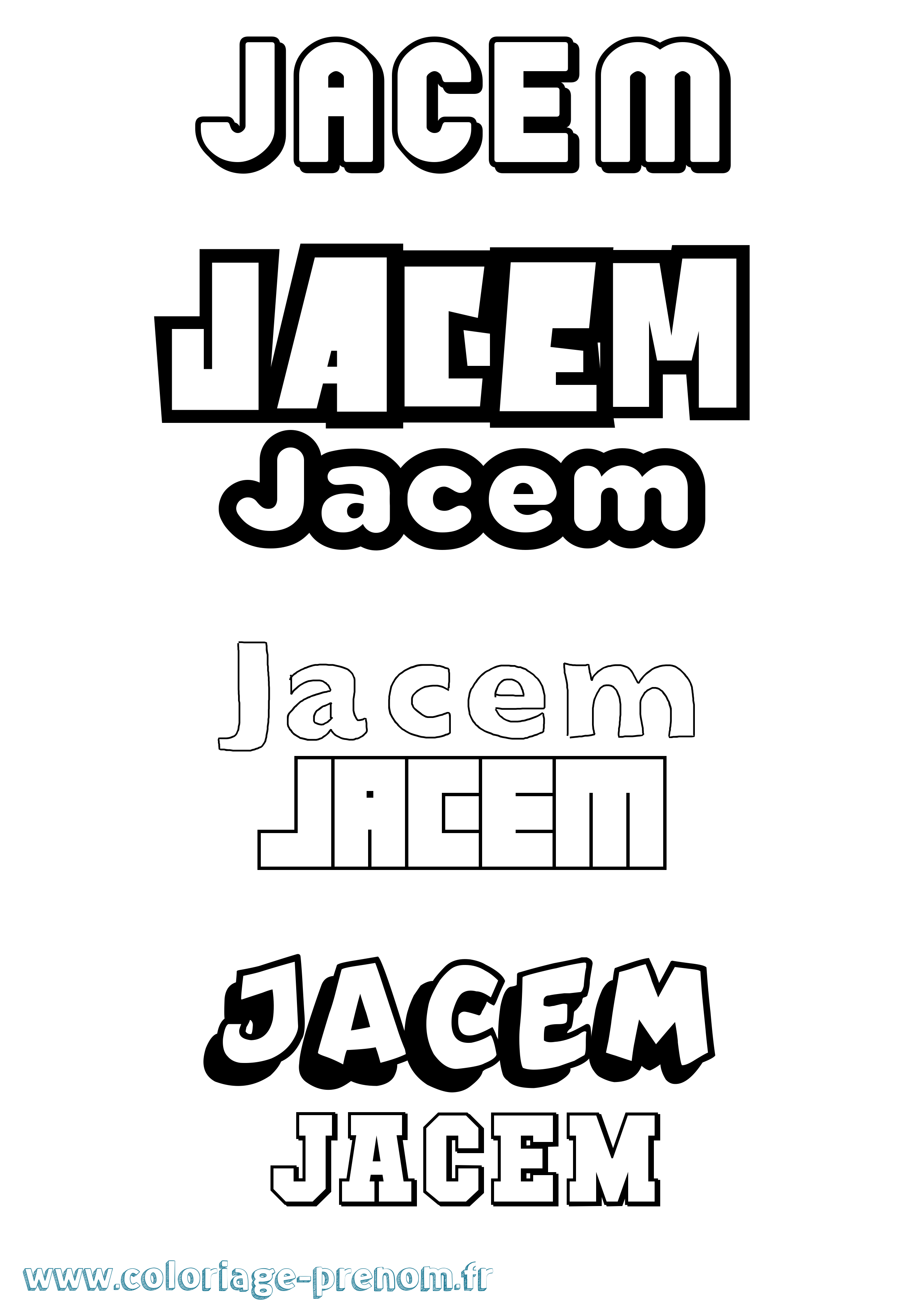 Coloriage Jacem Simple Coloriage prénom Jacem Simple