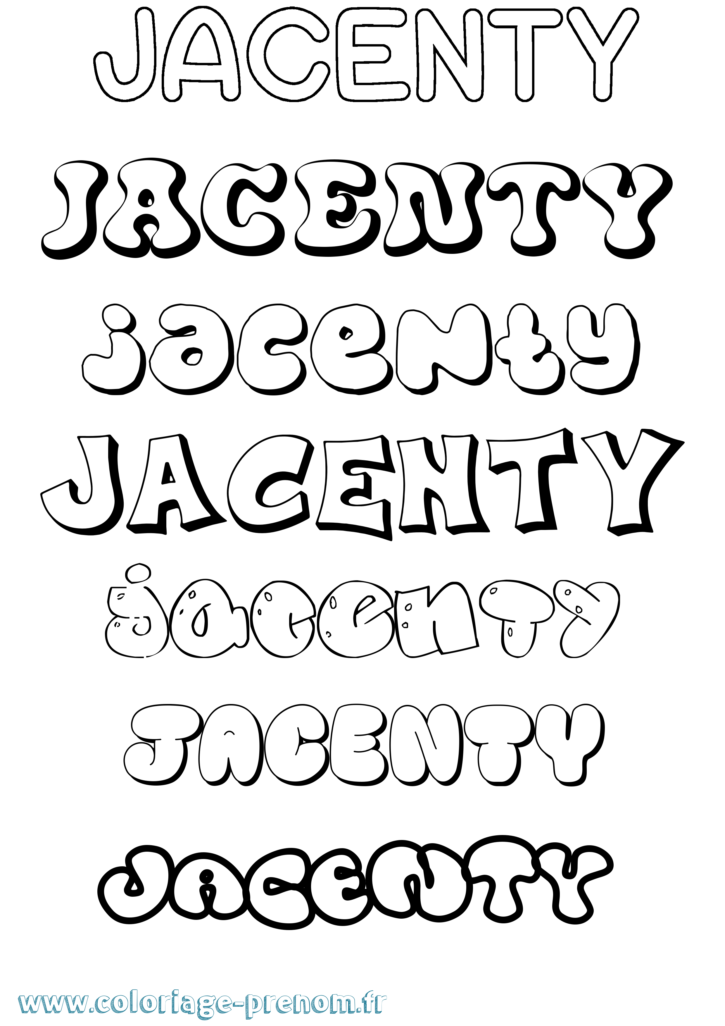 Coloriage Jacenty Bubble Coloriage prénom Jacenty Bubble