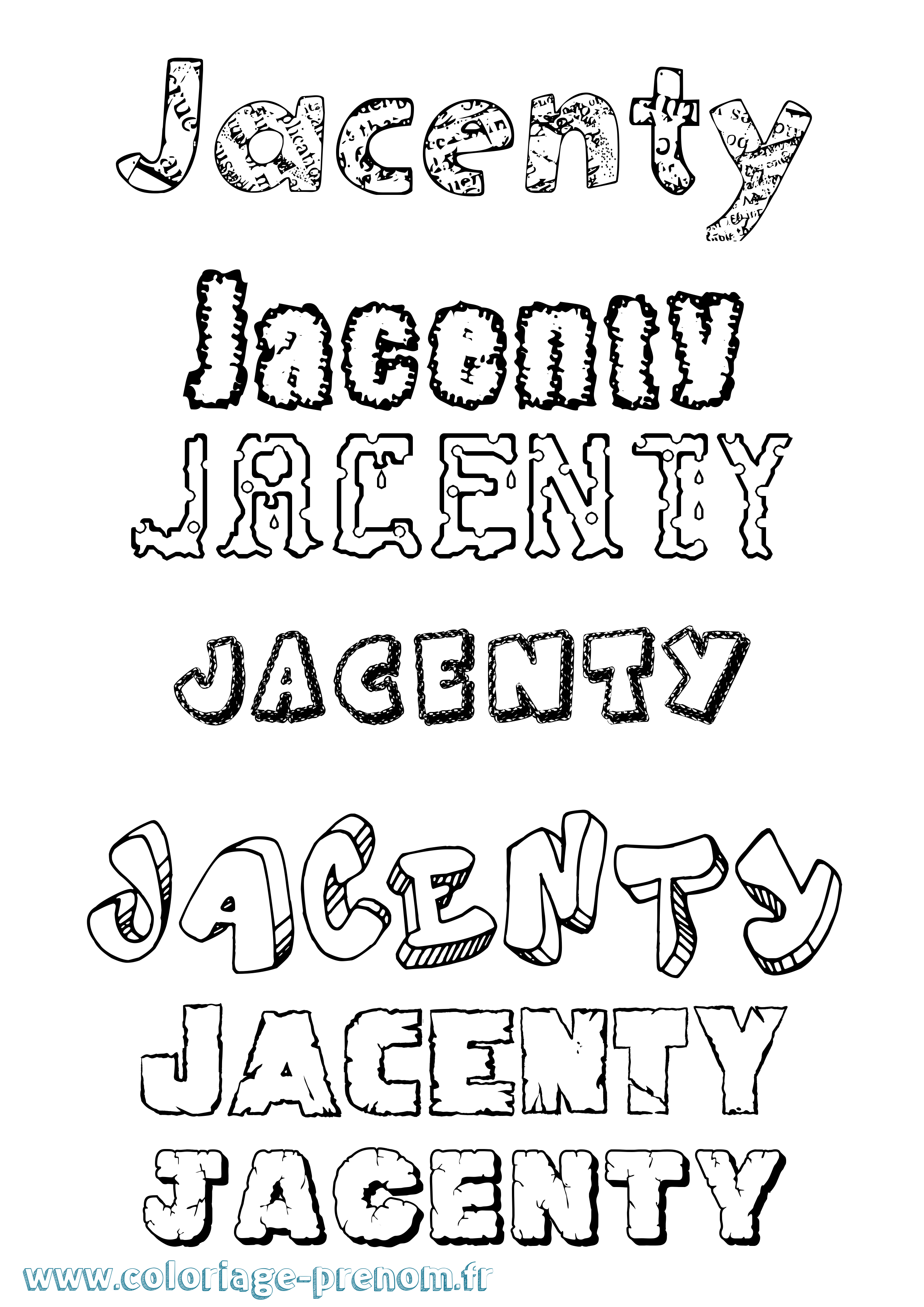 Coloriage Jacenty Destructuré Coloriage prénom Jacenty Destructuré
