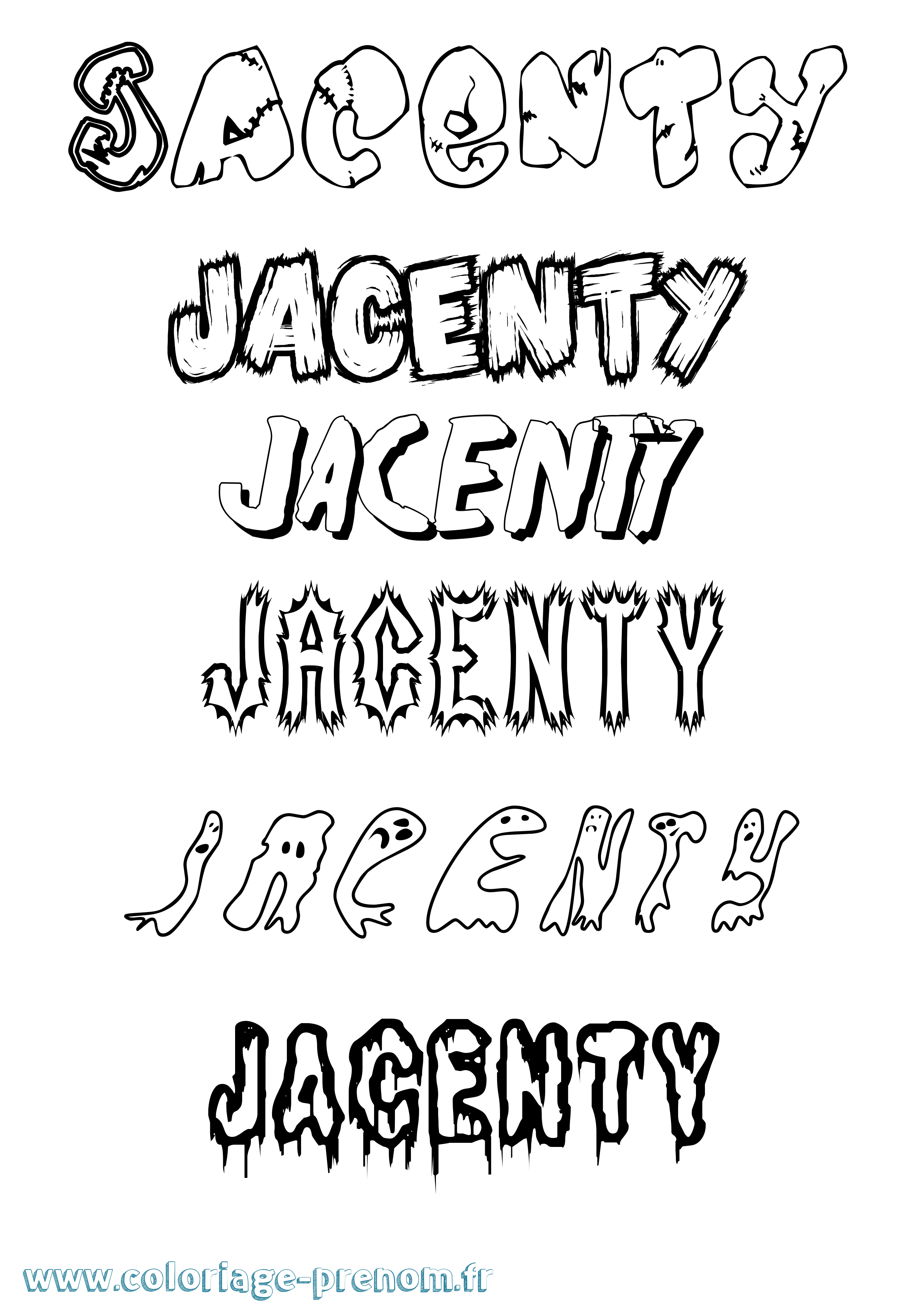 Coloriage prénom Jacenty Frisson
