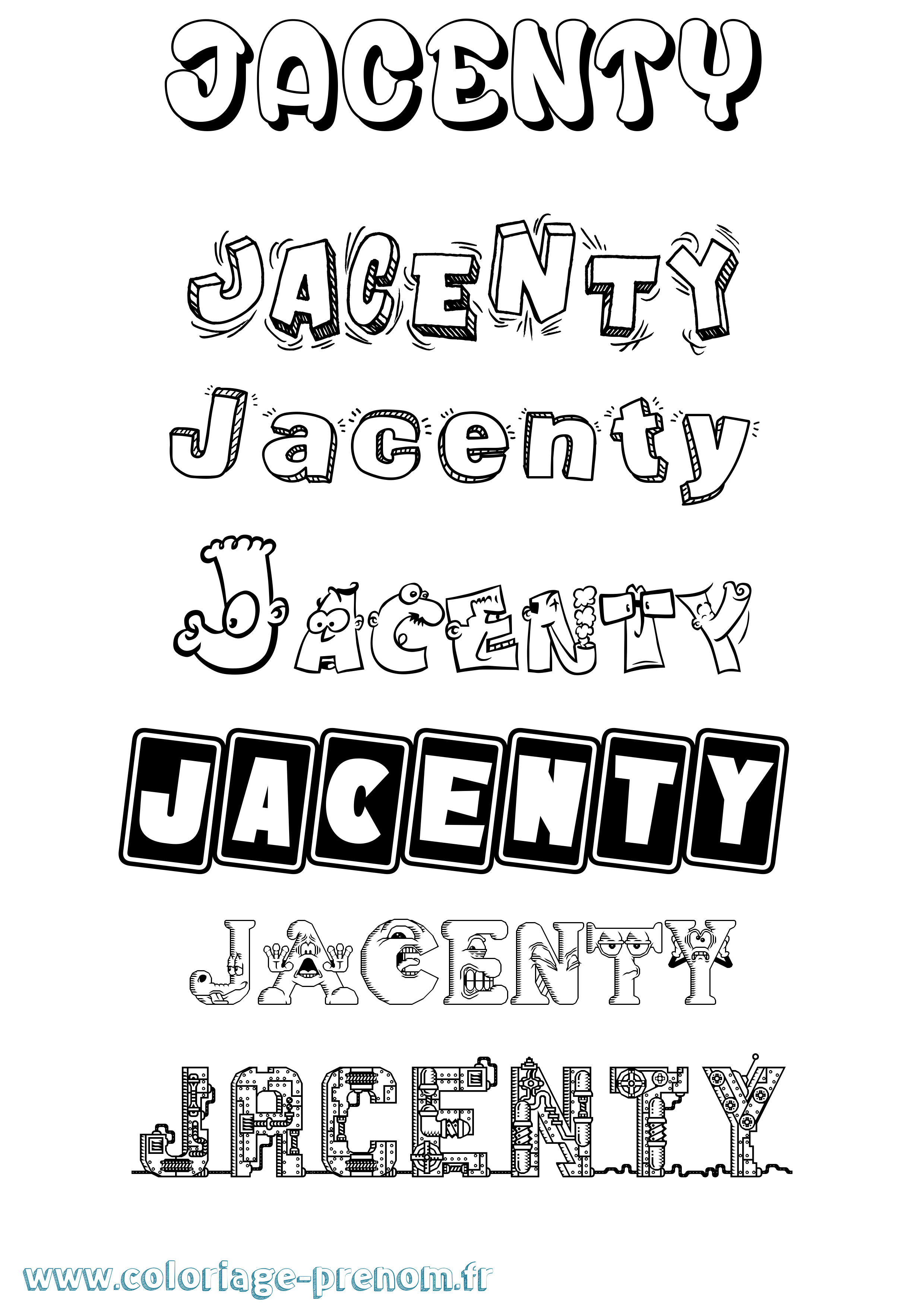 Coloriage prénom Jacenty Fun