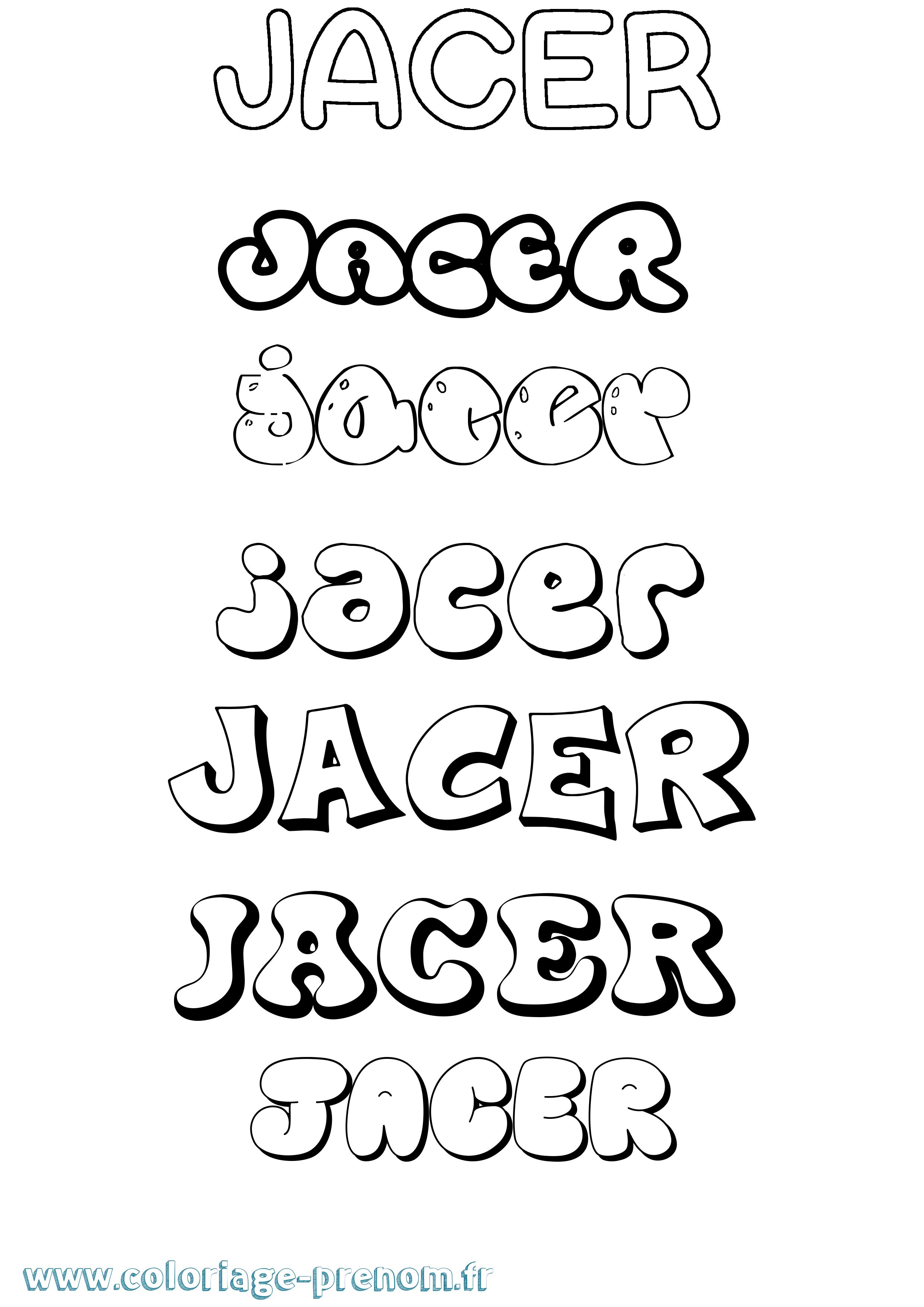 Coloriage Jacer Bubble Coloriage prénom Jacer Bubble