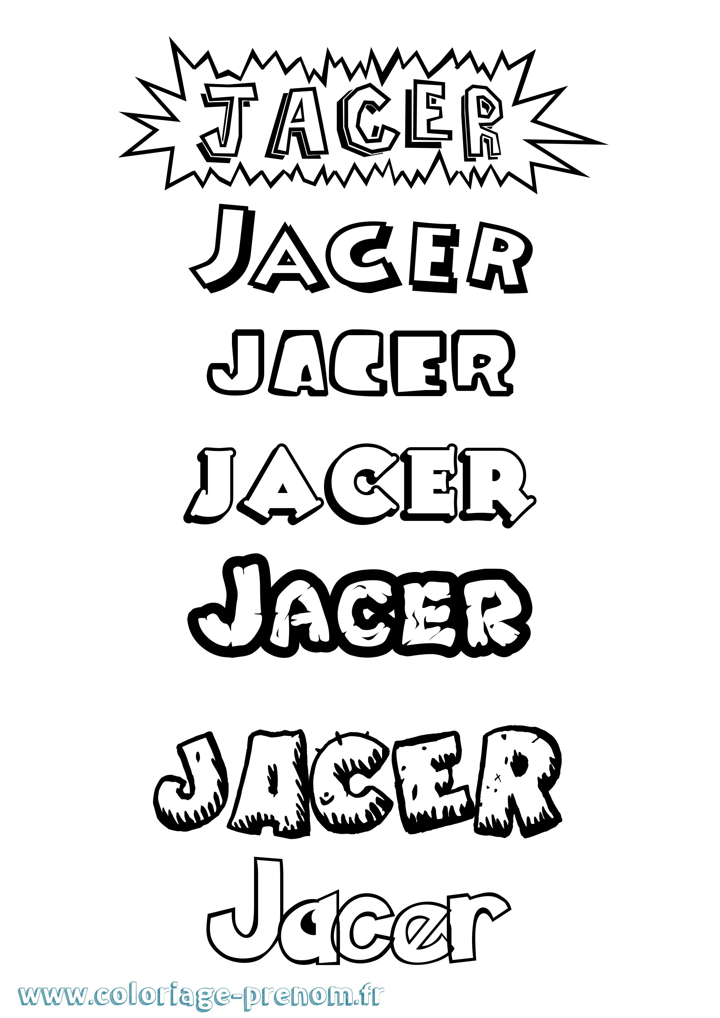 Coloriage Jacer Dessin Animé Coloriage prénom Jacer Dessin Animé