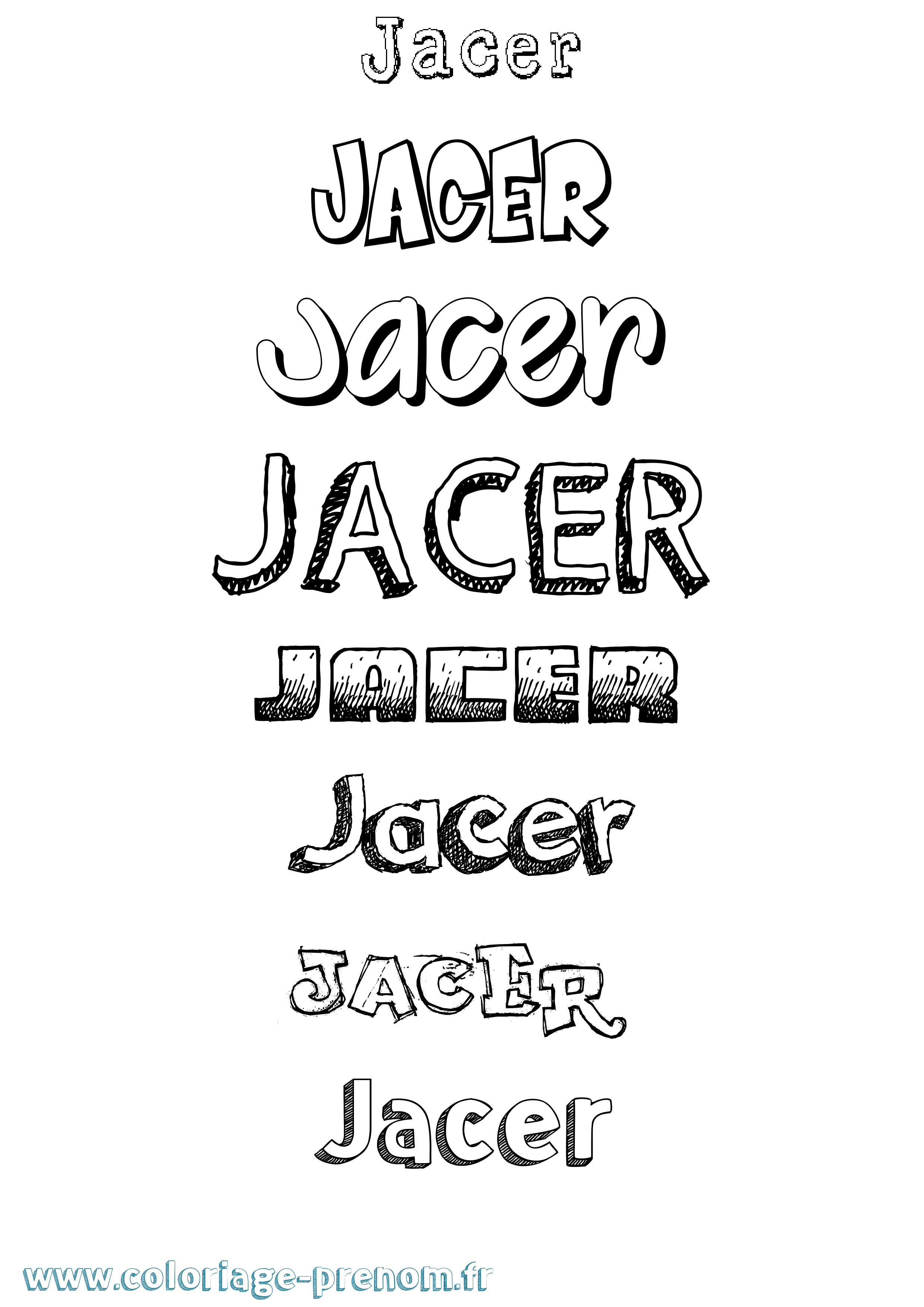 Coloriage Jacer Dessiné Coloriage prénom Jacer Dessiné