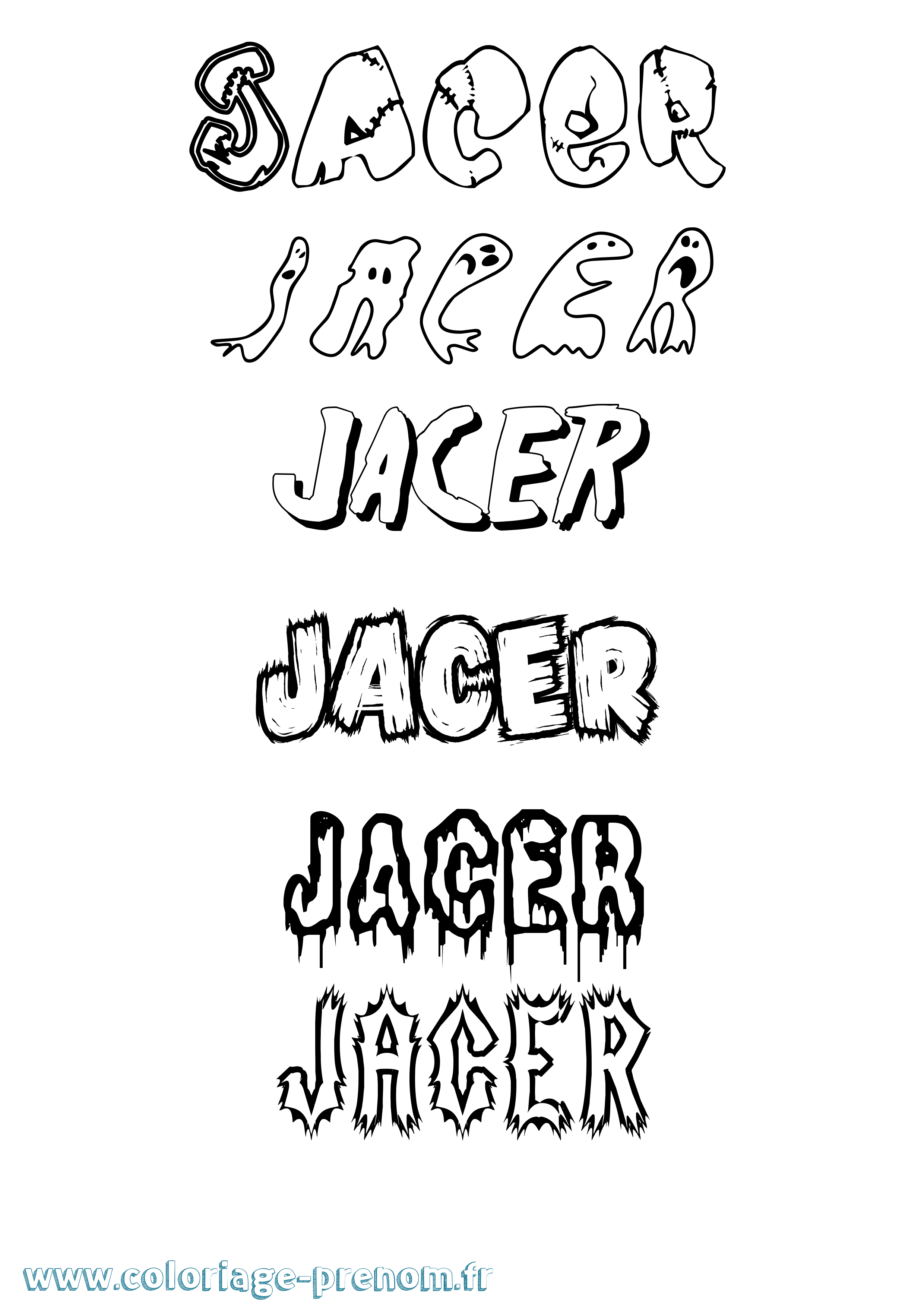 Coloriage Jacer Frisson Coloriage prénom Jacer Frisson